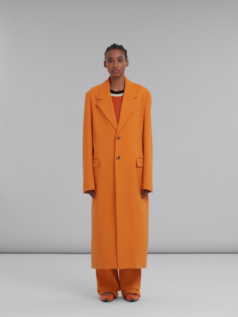 Marni ORANGE SINGLE-BREASTED JERSEY COAT outlook