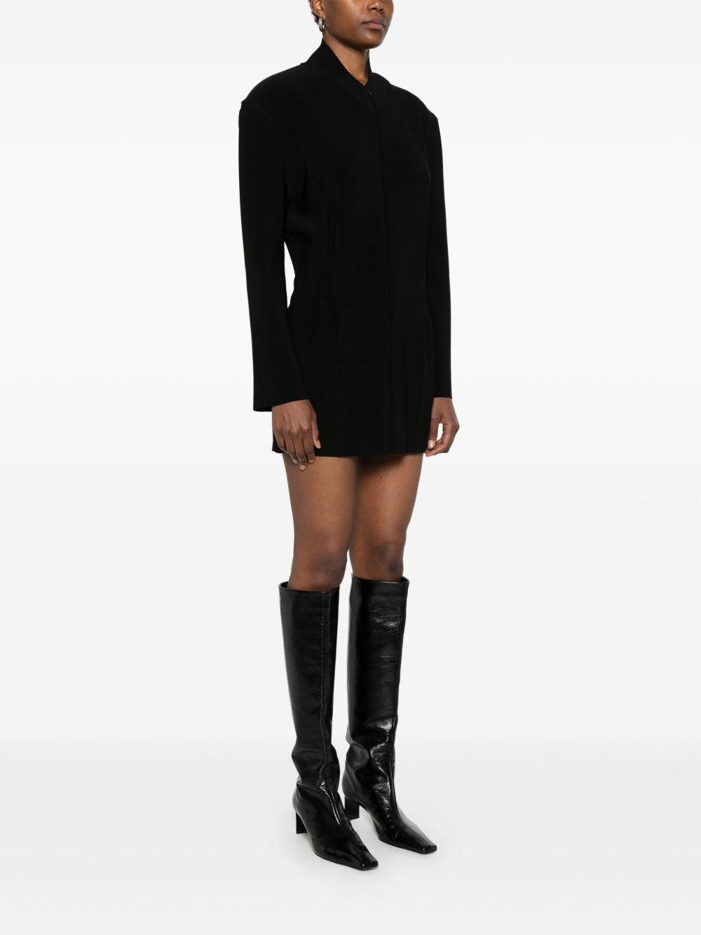 shoulder-pads zip mini dress - 3