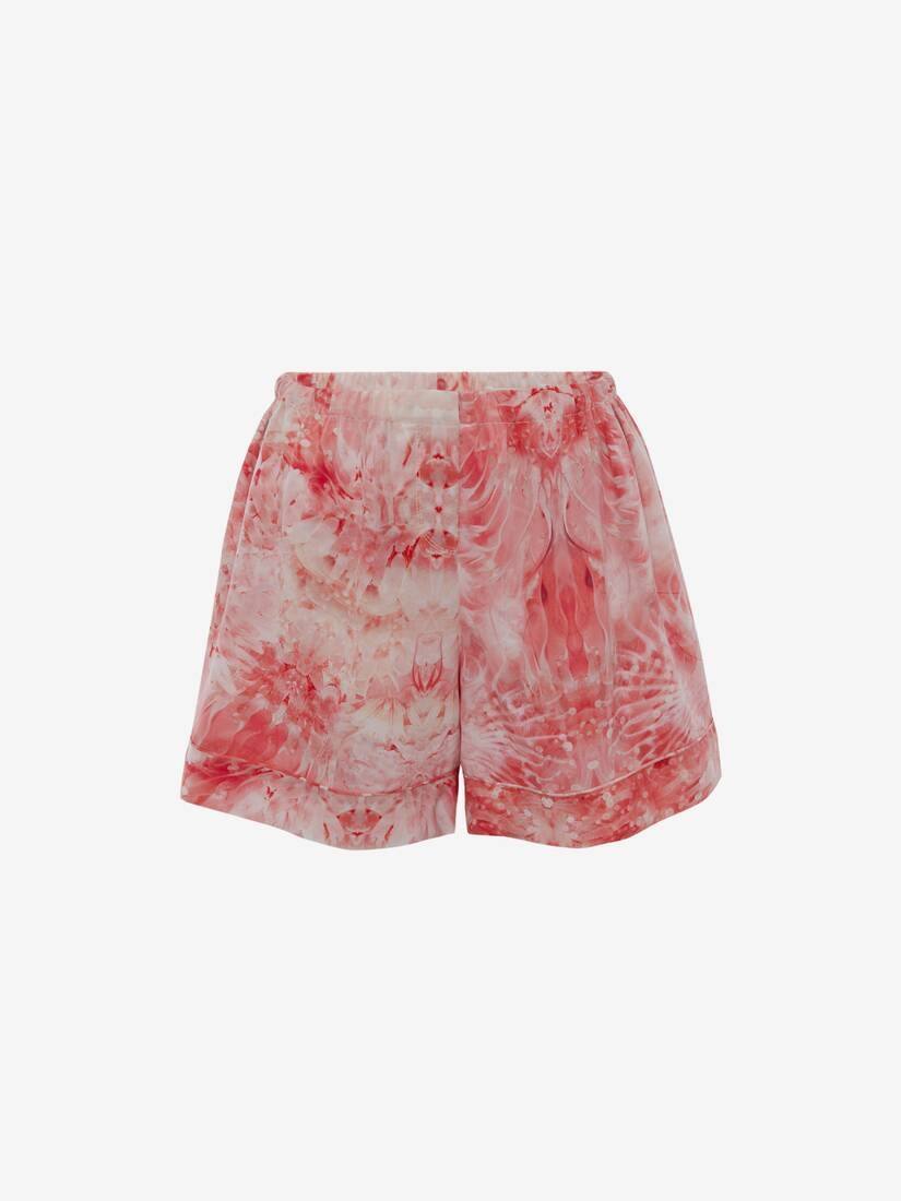 Sea Coral Pyjama Shorts in Coral - 1