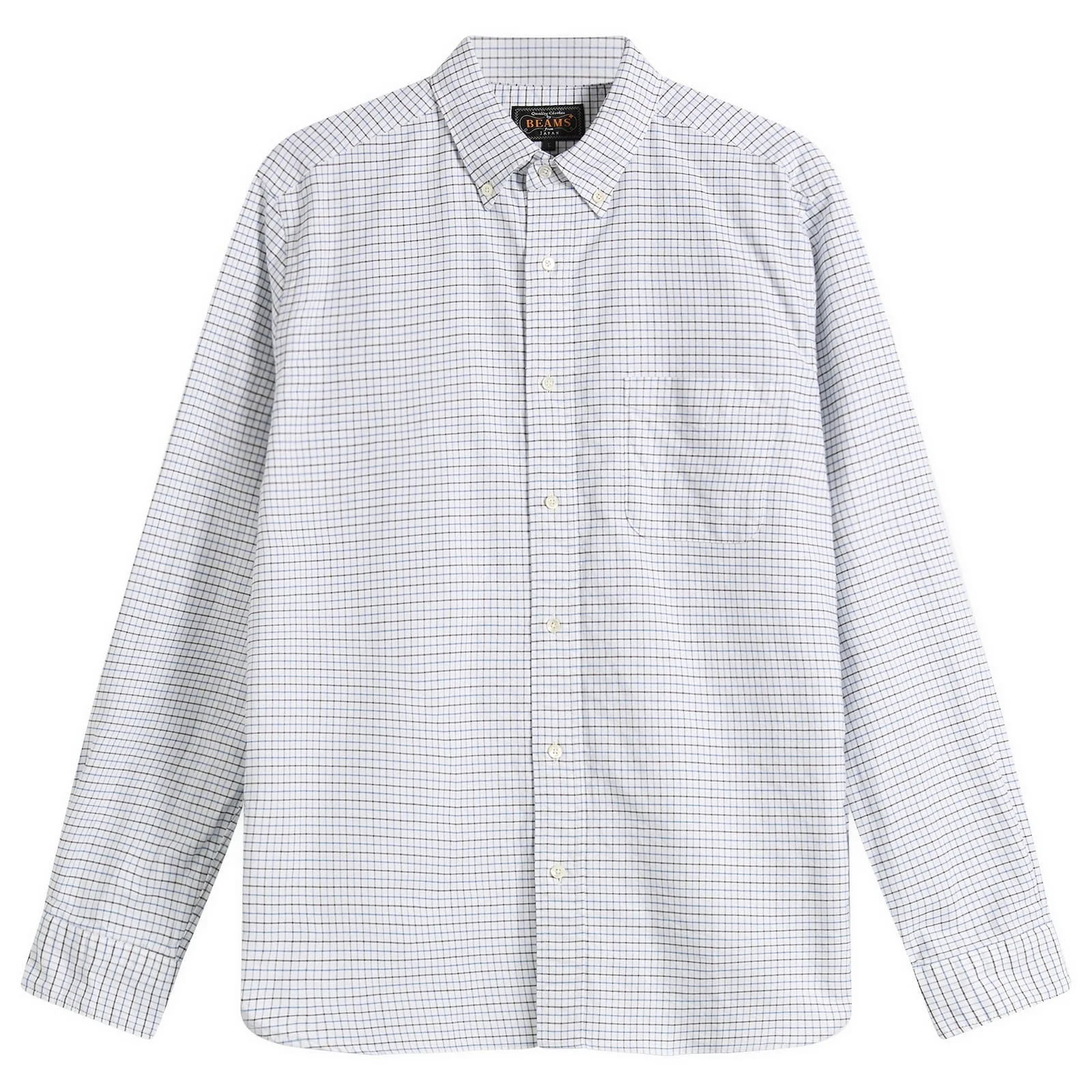 Beams Plus Tattersall Check Button Down Oxford Shirt - 1