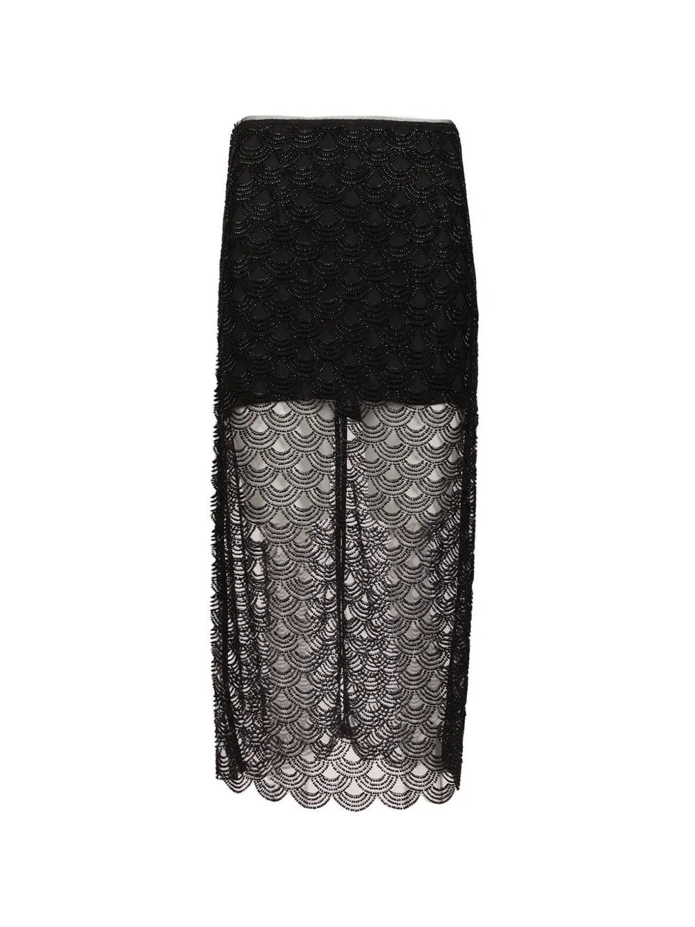 sequin-embellished scalloped-hem skirt - 1
