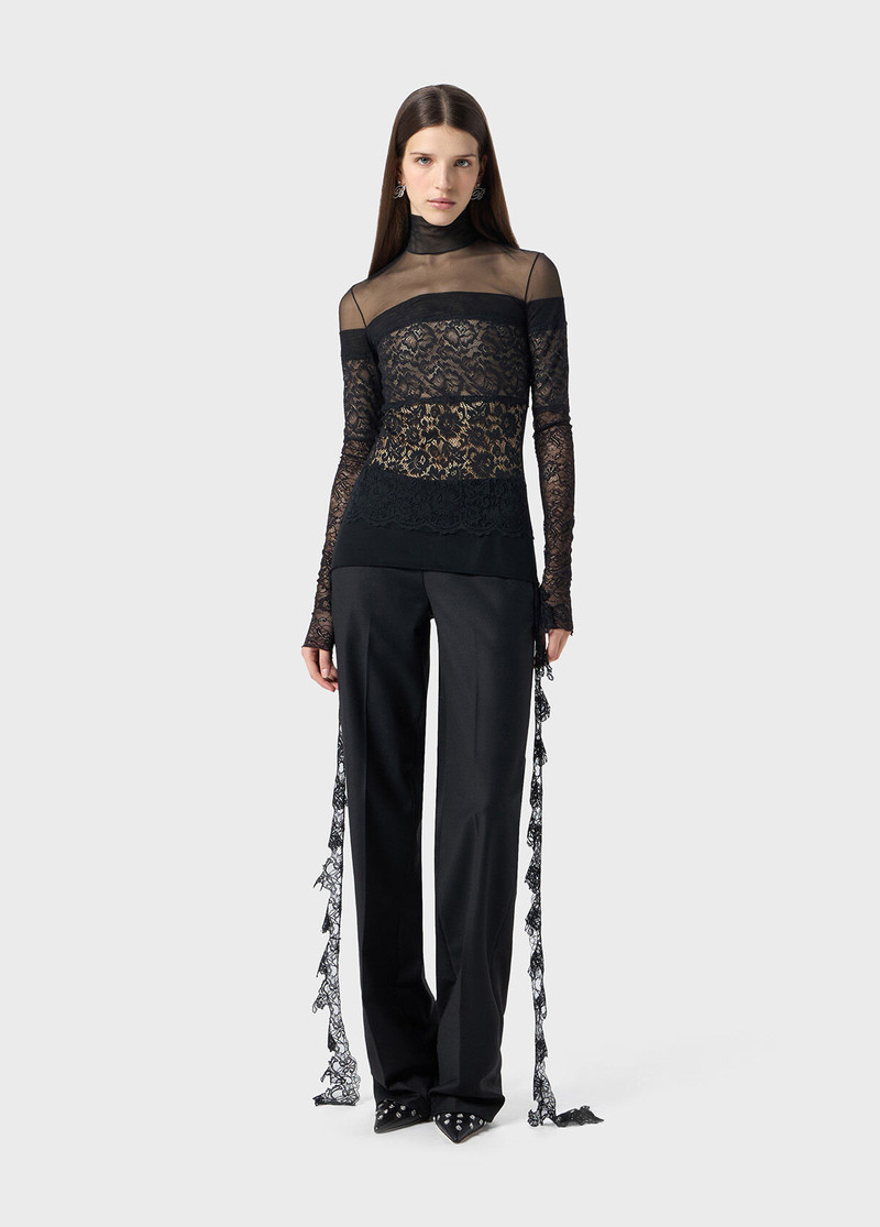 TULLE BLOUSE WITH SCALLOPED LACE 5