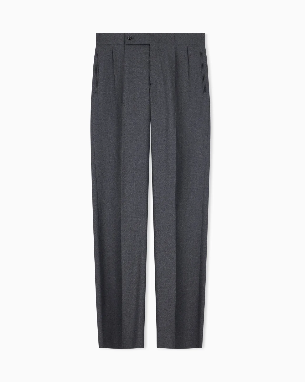 OVERSIZED DOUBLE PLEAT TROUSERS IN VIRGIN WOOL FLANNEL - 1