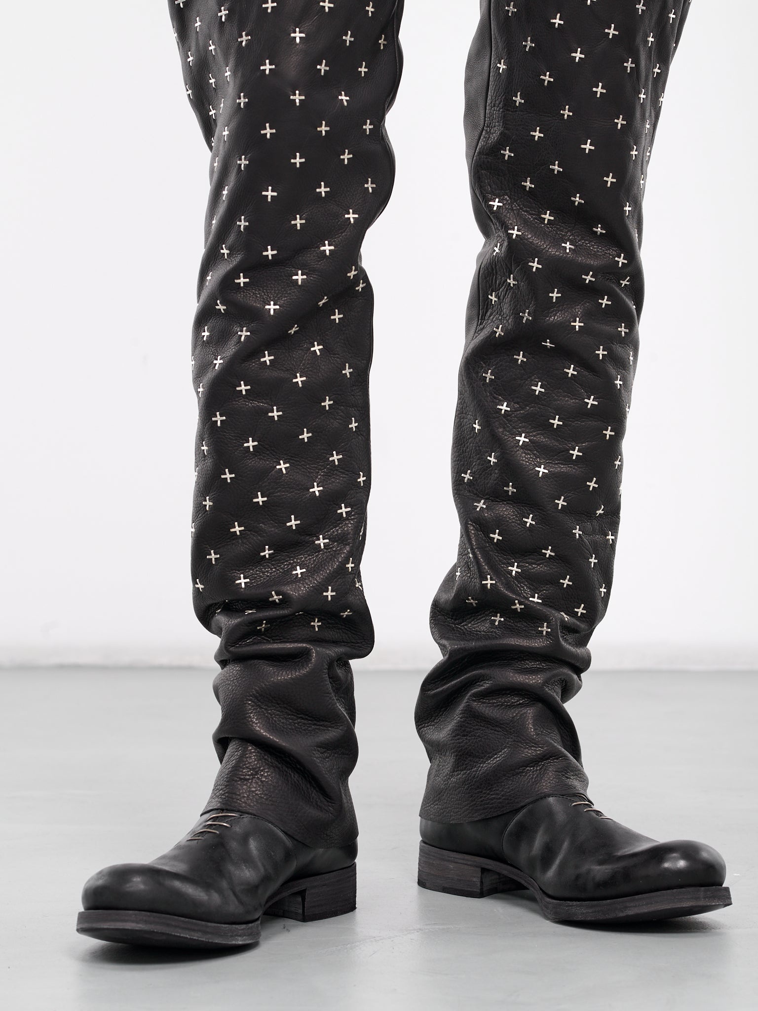 Silver Cross Leather Trousers - 4