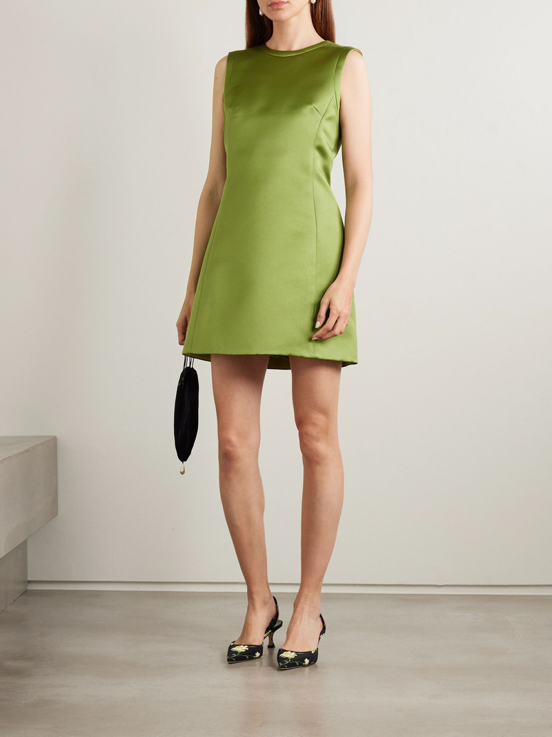 EMILIA WICKSTEAD Emmy duchesse-satin mini dress Green outlook