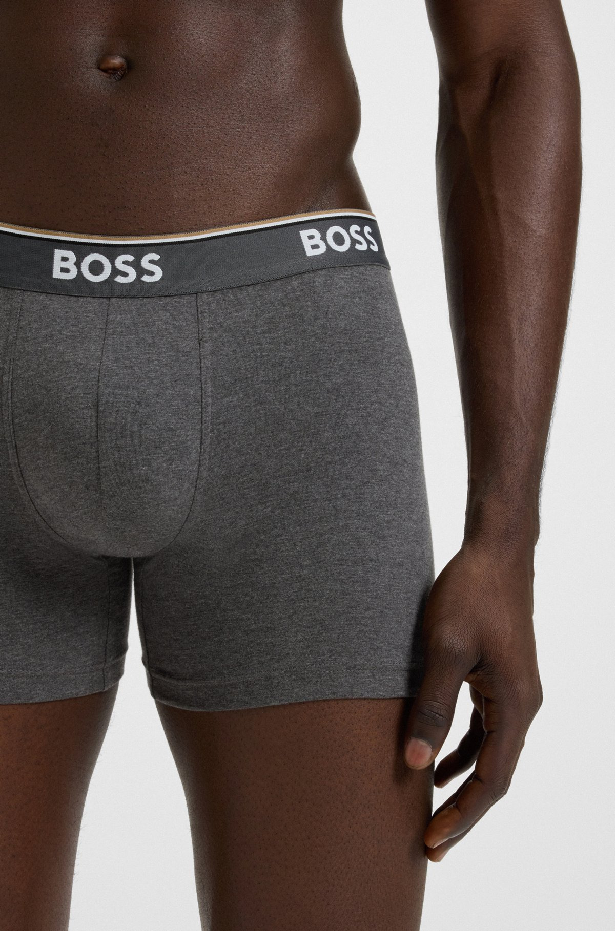 THREE-PACK OF STRETCH-COTTON BOXER BRIEFS WITH LOGOS - 4
