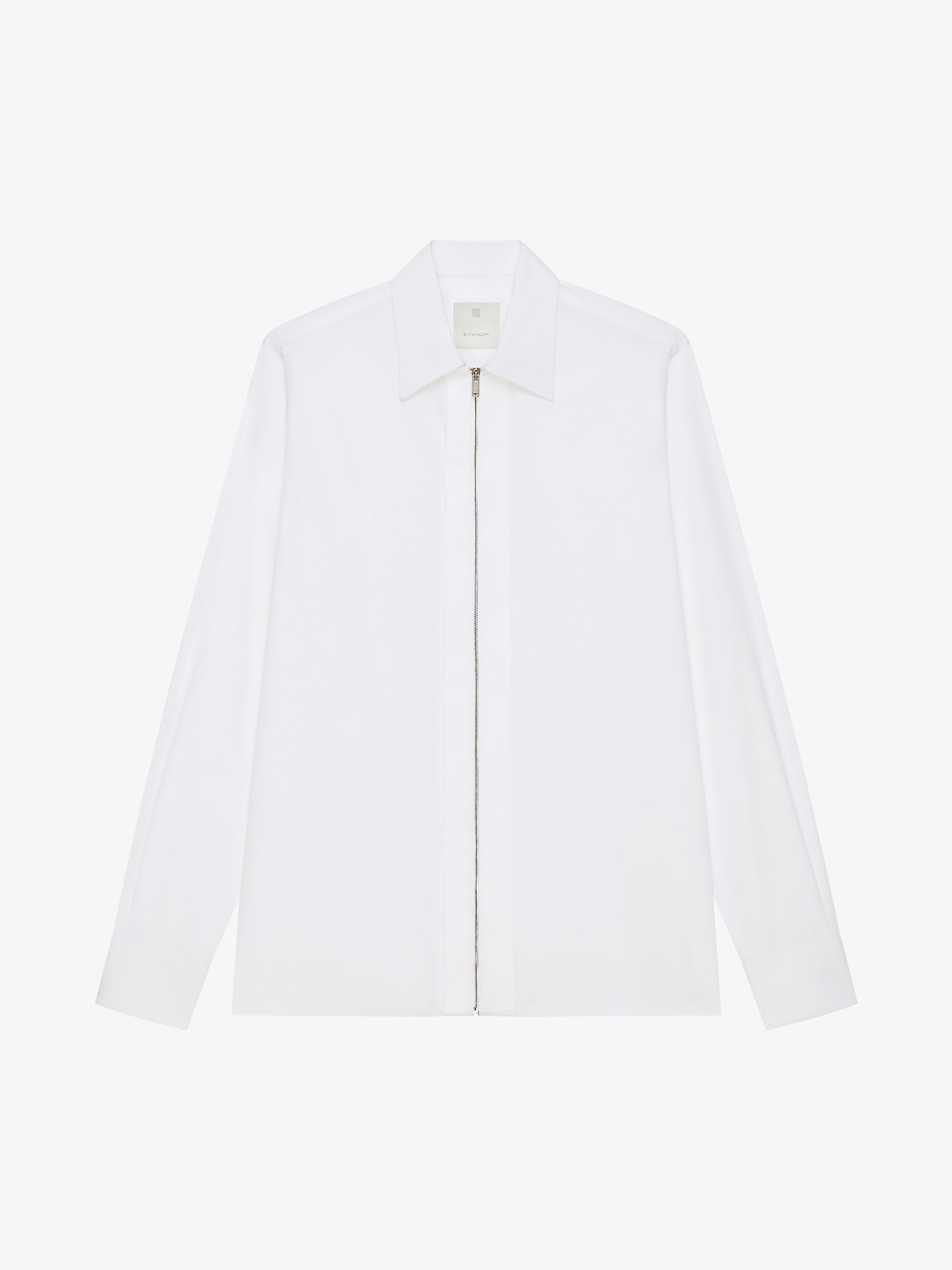 BOXY FIT ZIPPED SHIRT IN COTTON POPLIN - 1