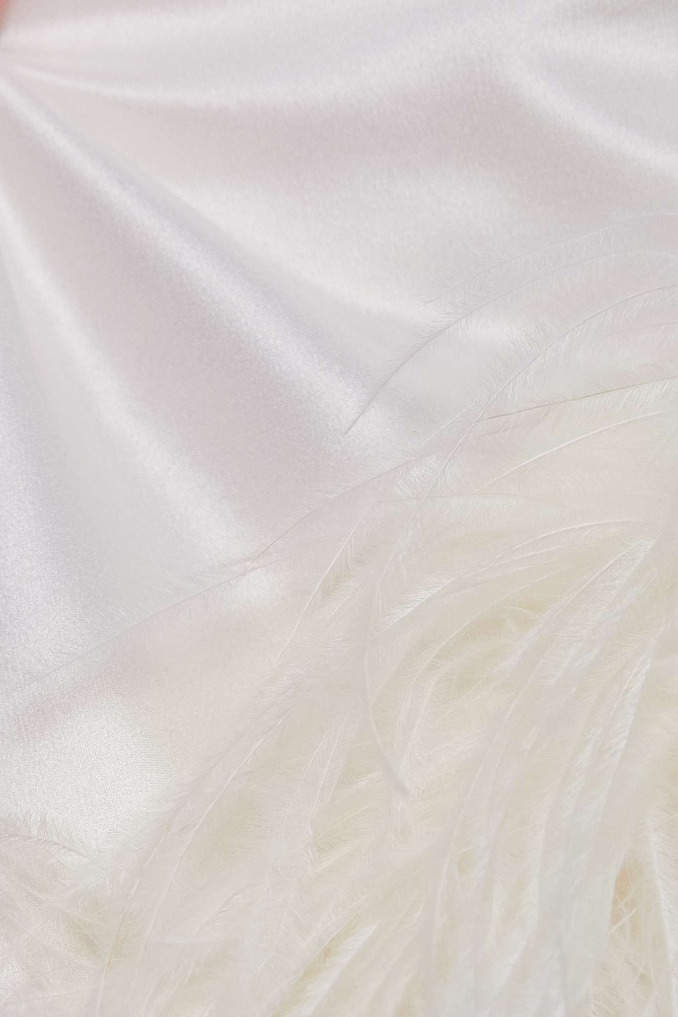 Asymmetric feather-trimmed silk-georgette gown - 4