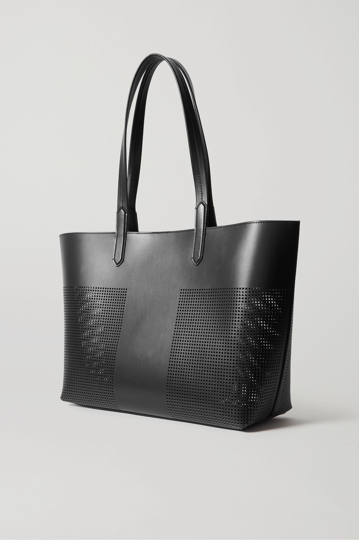 T medium perforated leather tote - 3