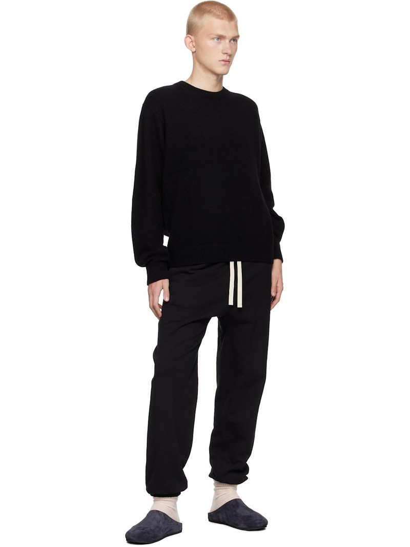 The Elder Statesman Black Simple Crew Sweater outlook