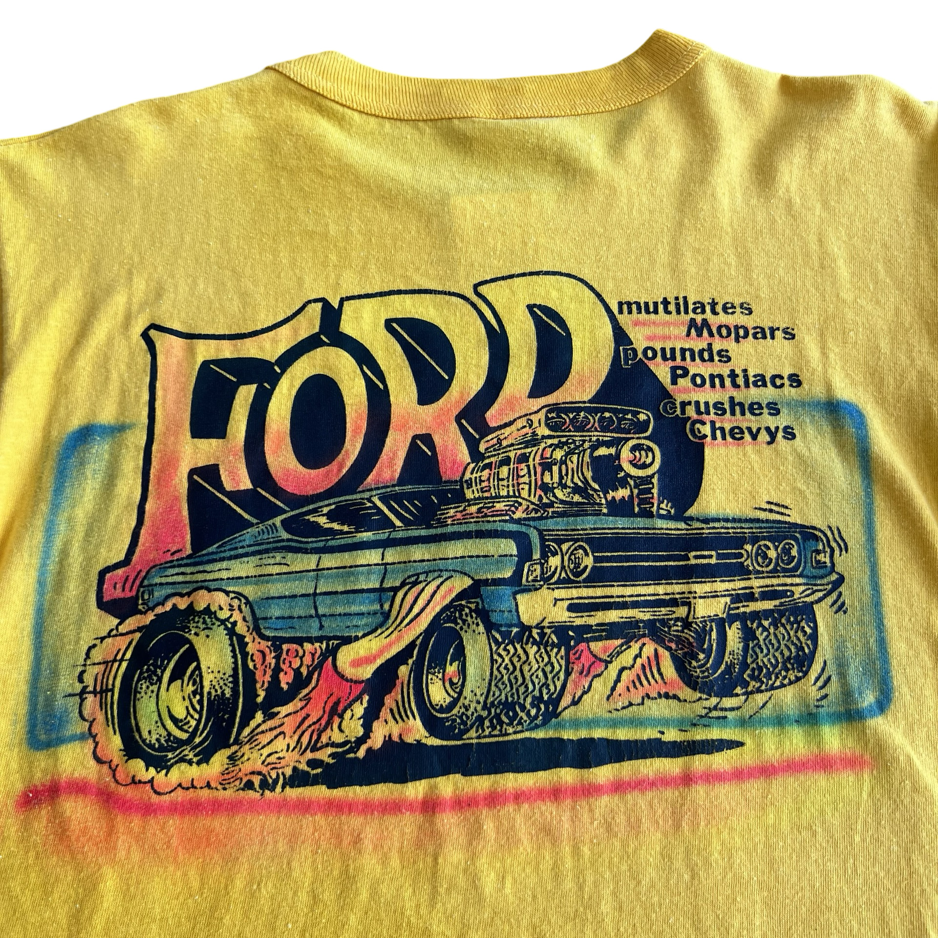 Final Blow - Vintage Ford Drag Car Airbrush T-Shirt 70s SZ M - 3