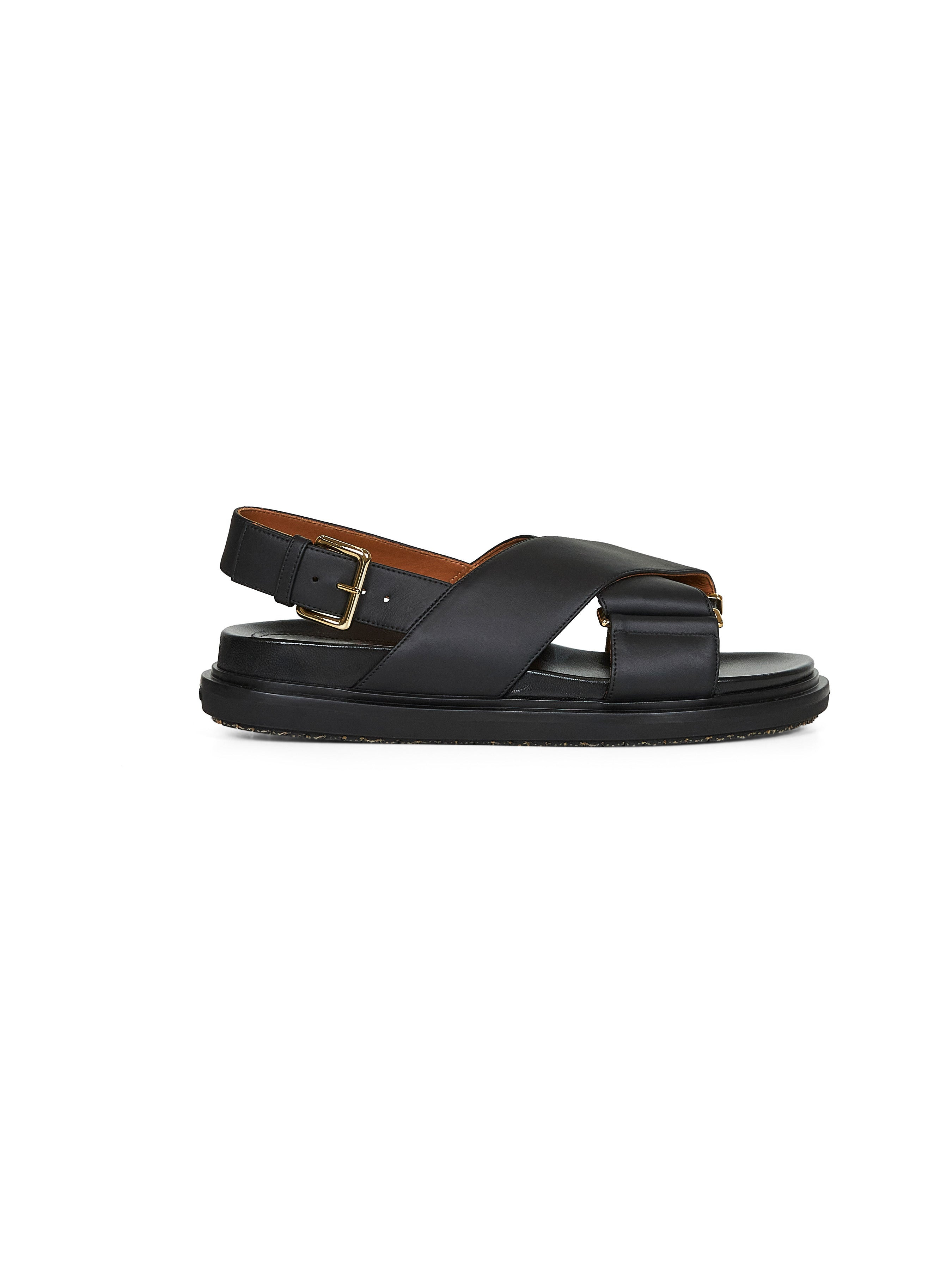 Black calfskin Fussbett sandals - 2