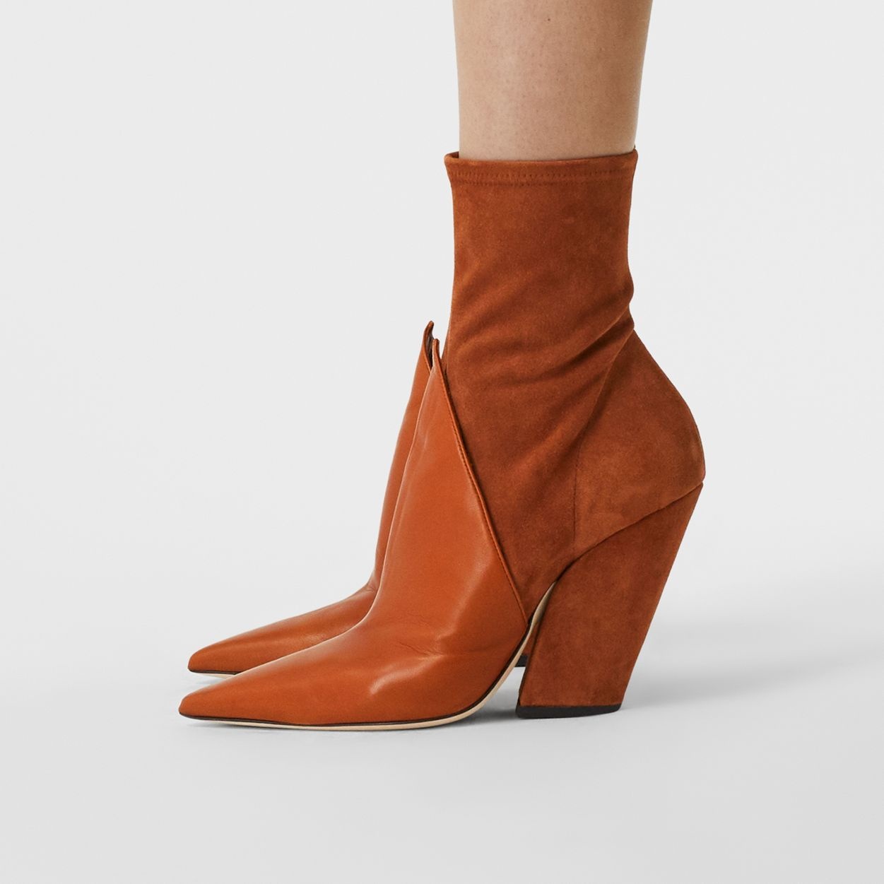 Panelled Suede and Lambskin Ankle Boots - 4