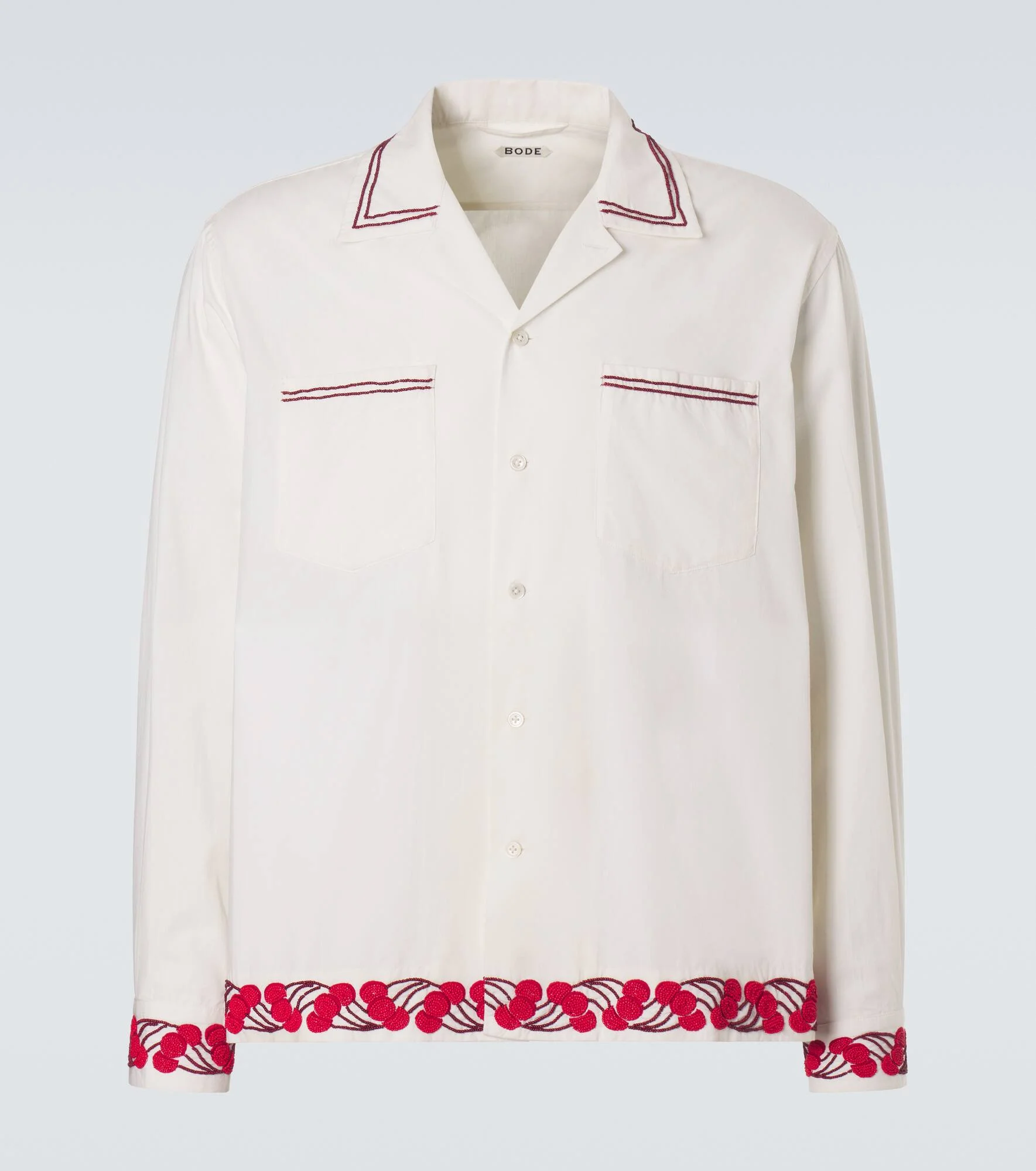 Cherry Lane beaded cotton poplin shirt - 1