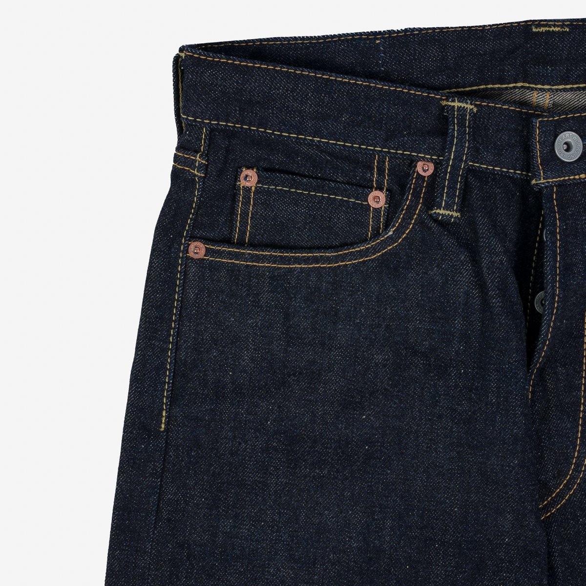 IH-888N 17oz Selvedge Denim Medium/High Rise Tapered Cut Jeans - Natural Indigo - 9