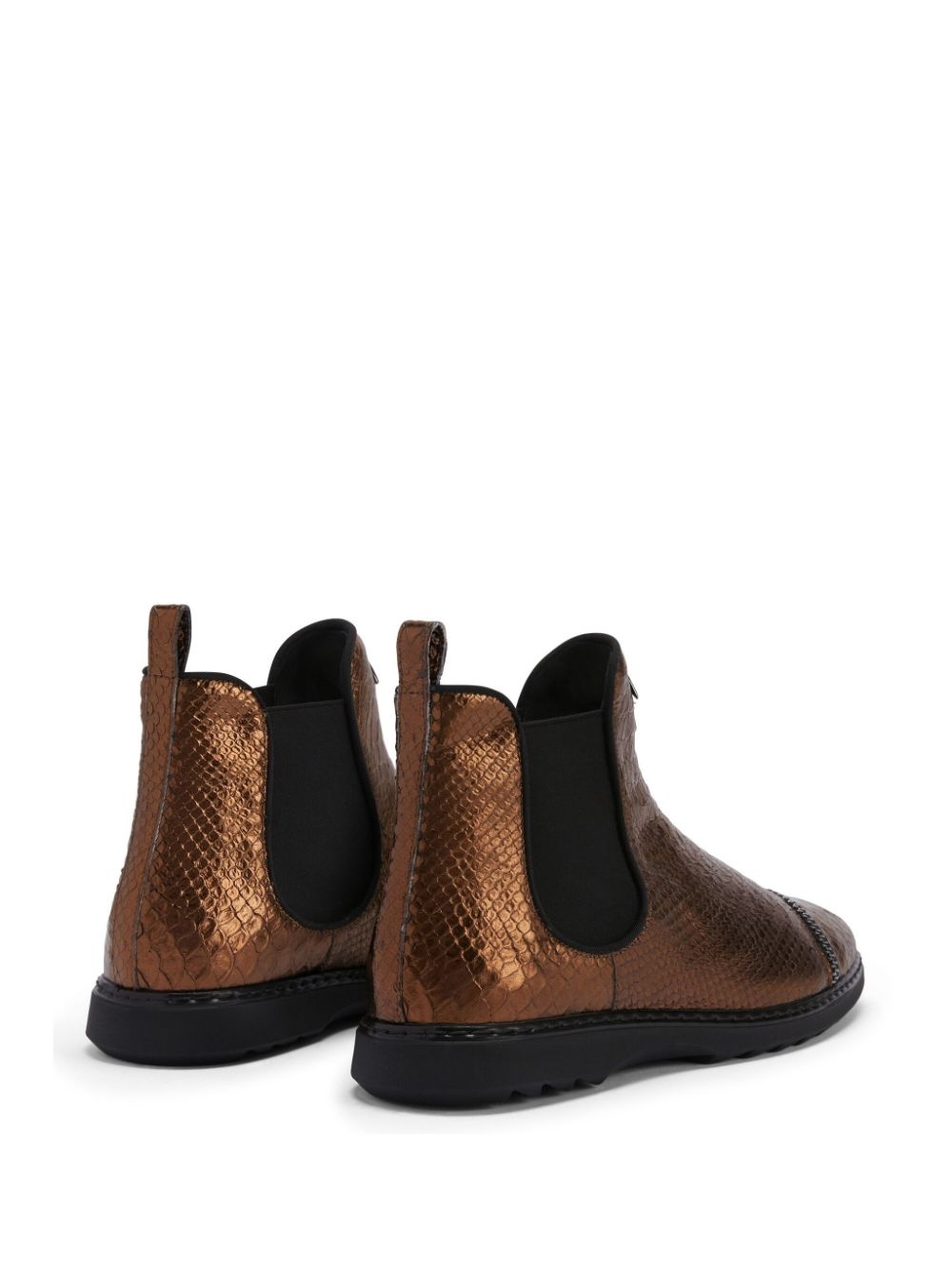 embossed-crocodile leather ankle boots - 3