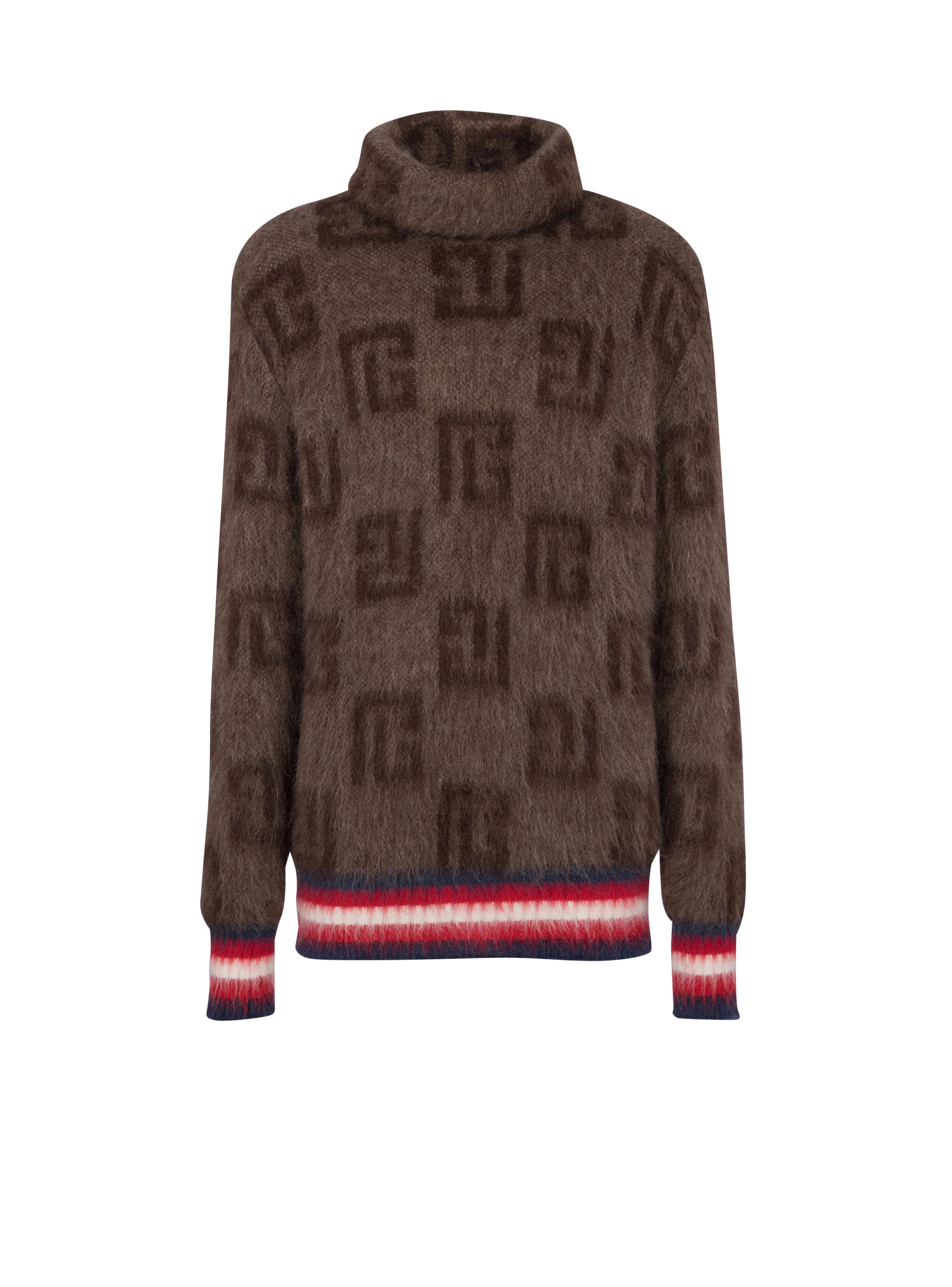 Brushed mohair jumper with monogram print - 1