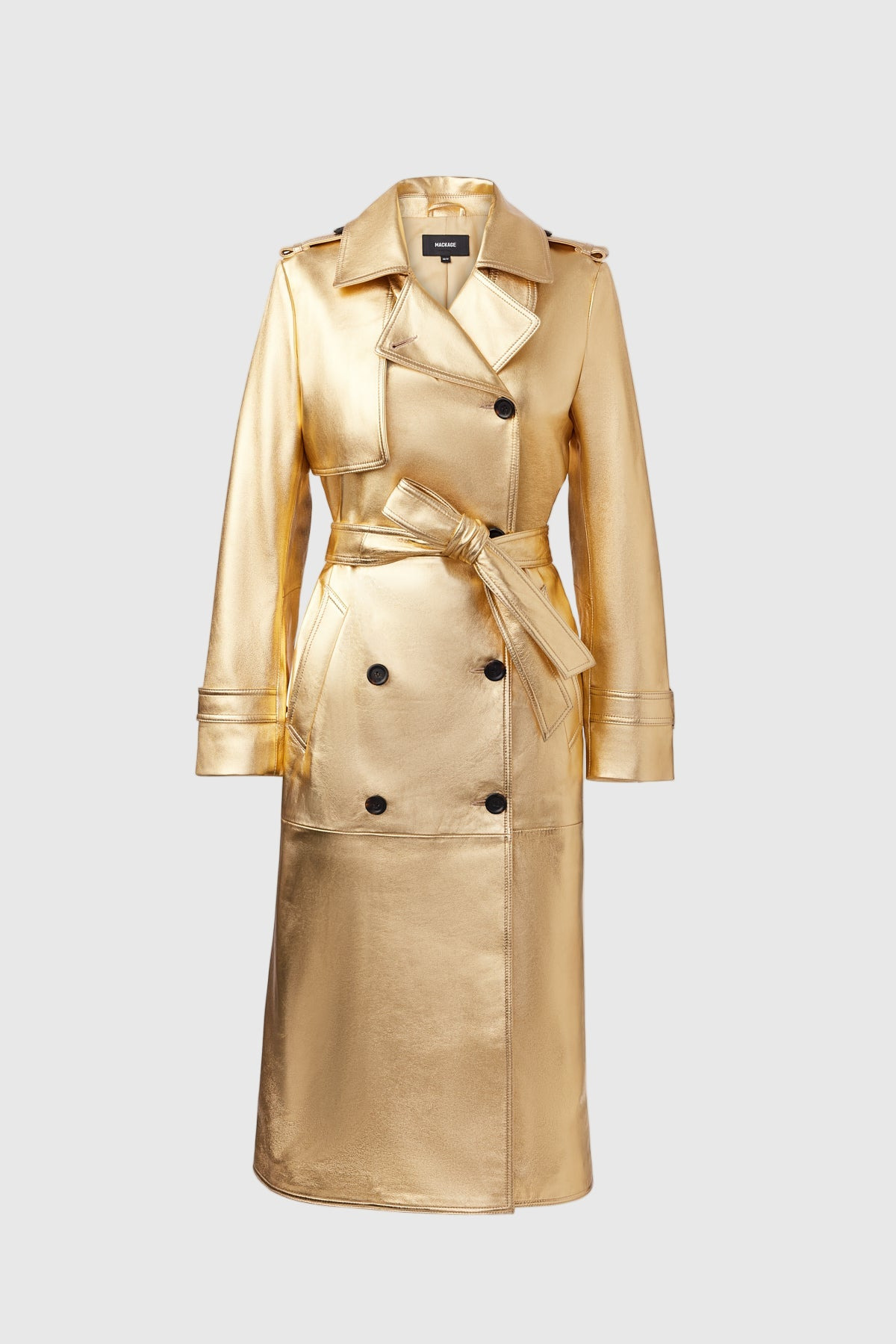 GAEL (R) leather trench coat with belt - 2