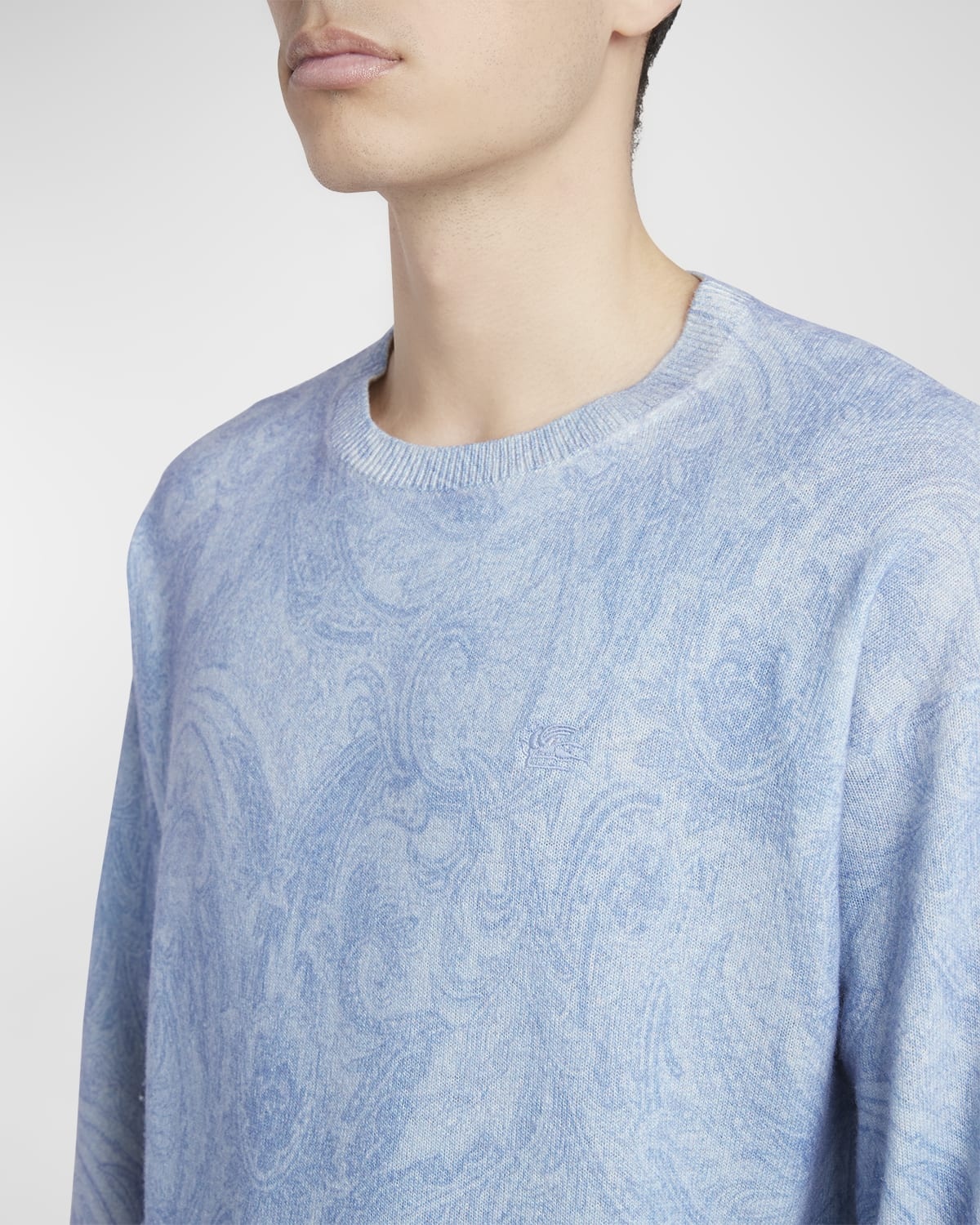 Men's Paisley Print Knit Sweater - 5