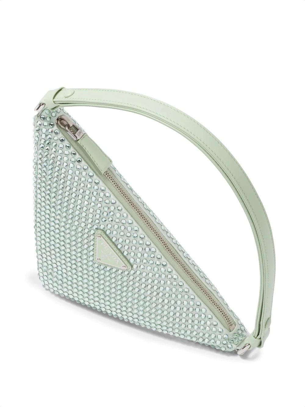 Triangle crystal-embellished mini bag - 4