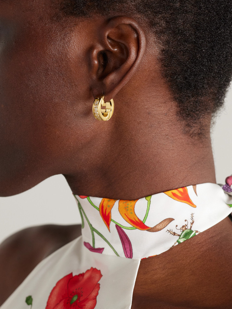 GUCCI Blondie Gold-tone Crystal Hoop Earrings outlook