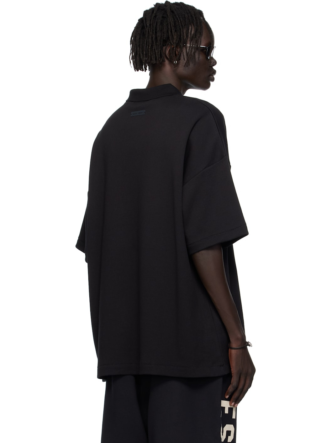 Black 90s Fit Piqué Short Sleeve Polo - 3