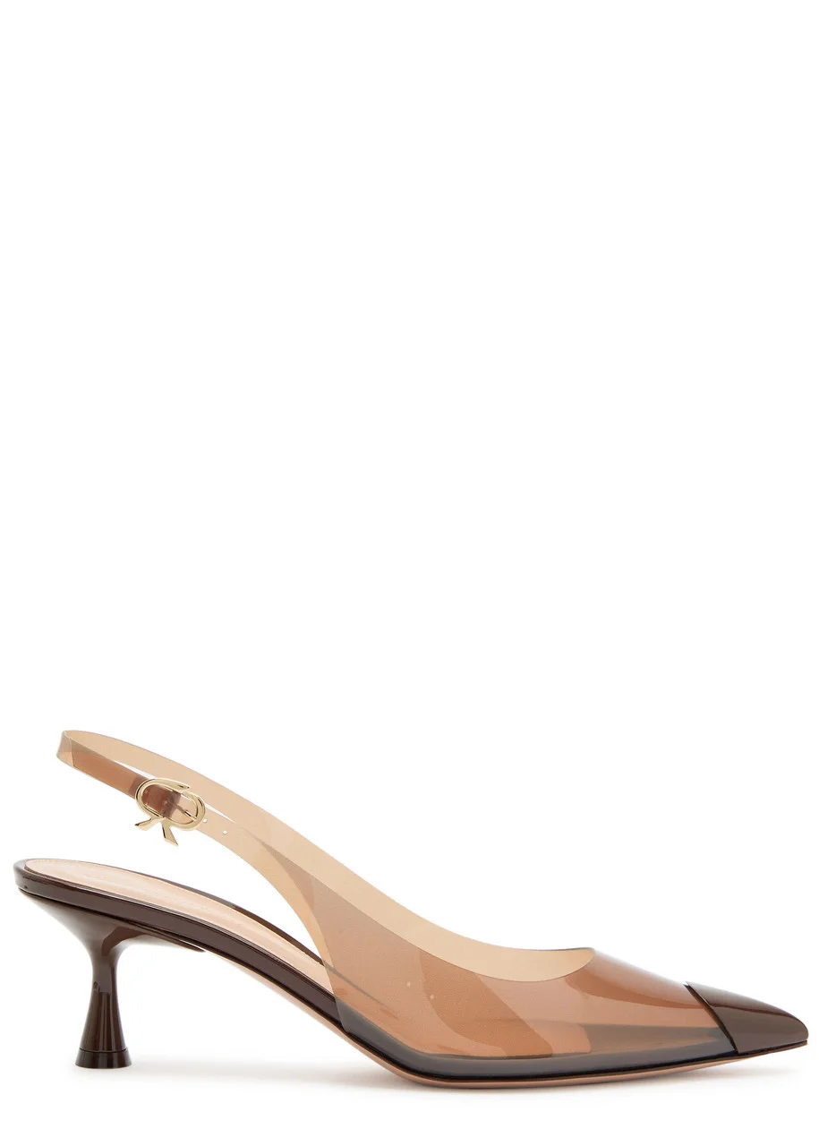 Gianvito Rossi Patent Leather and Pvc Slingback Pumps - 1