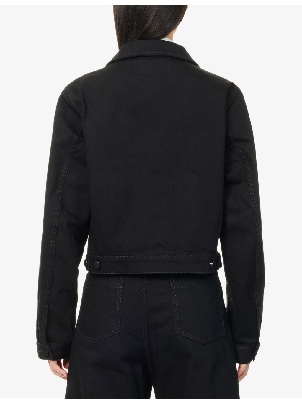 Cropped Blouson Denim Jacket - 4