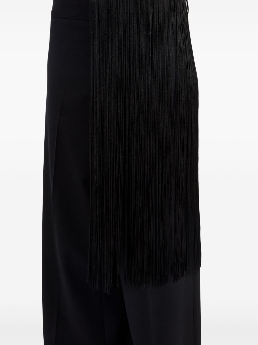 fringe-detailing flared trousers - 7