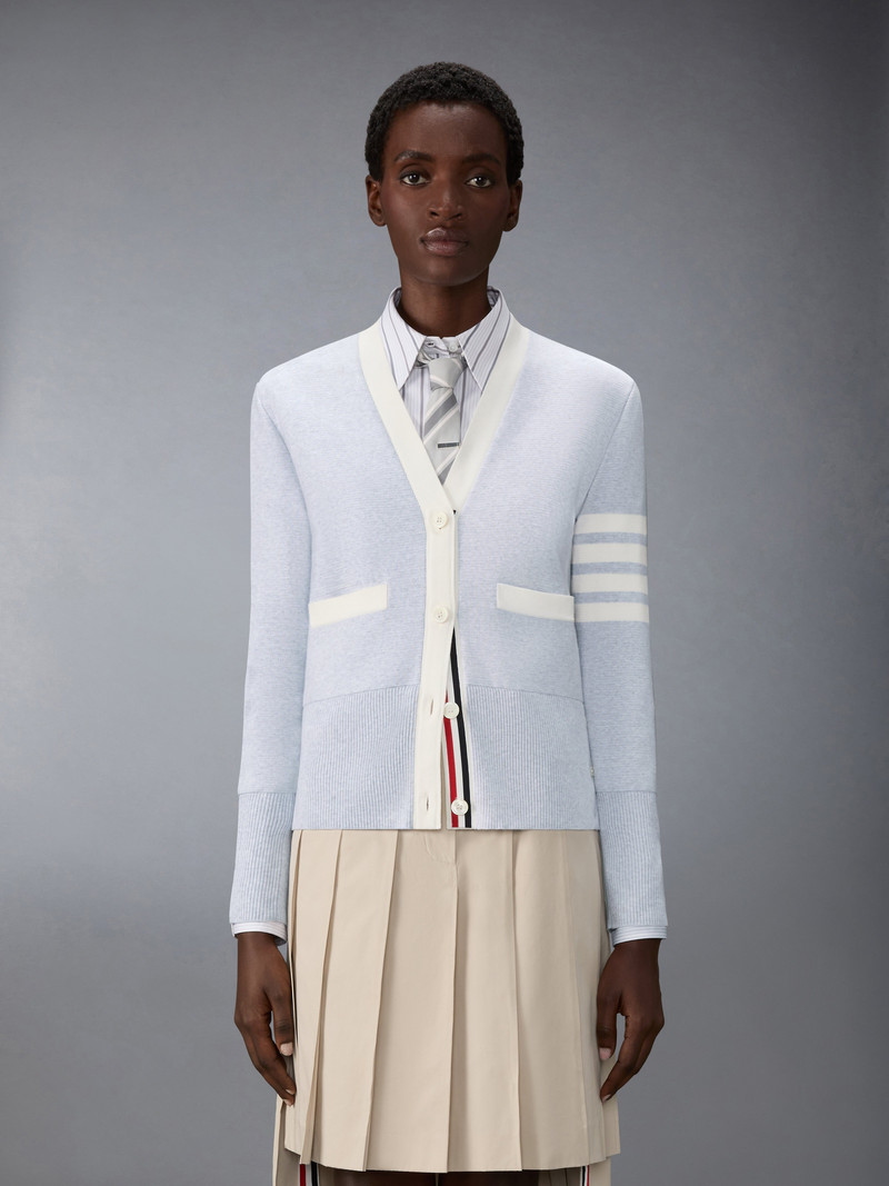 Thom Browne MILANO STITCH COTTON 4-BAR CARDIGAN outlook