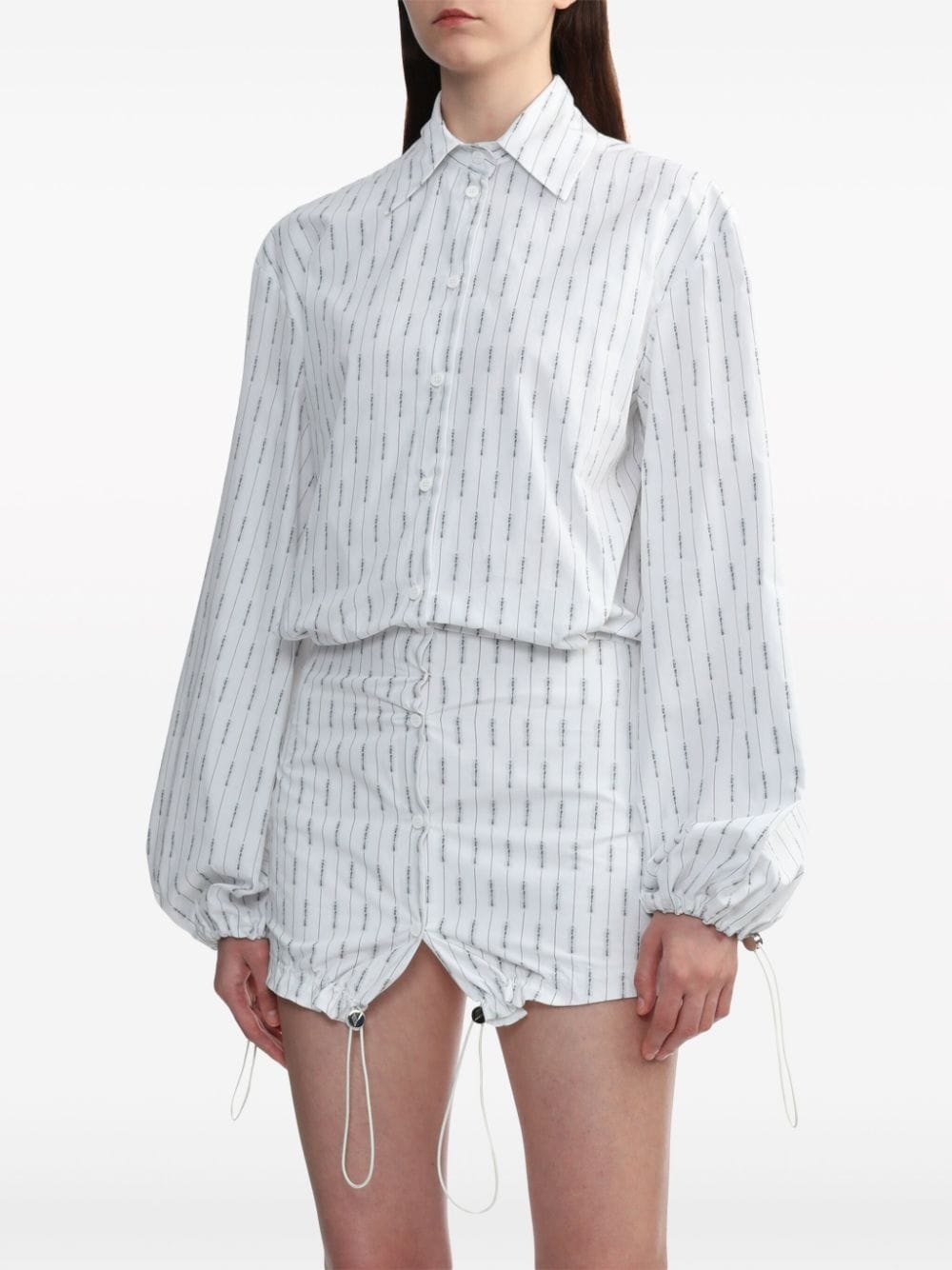 pinstriped cotton mini shirtdress - 3