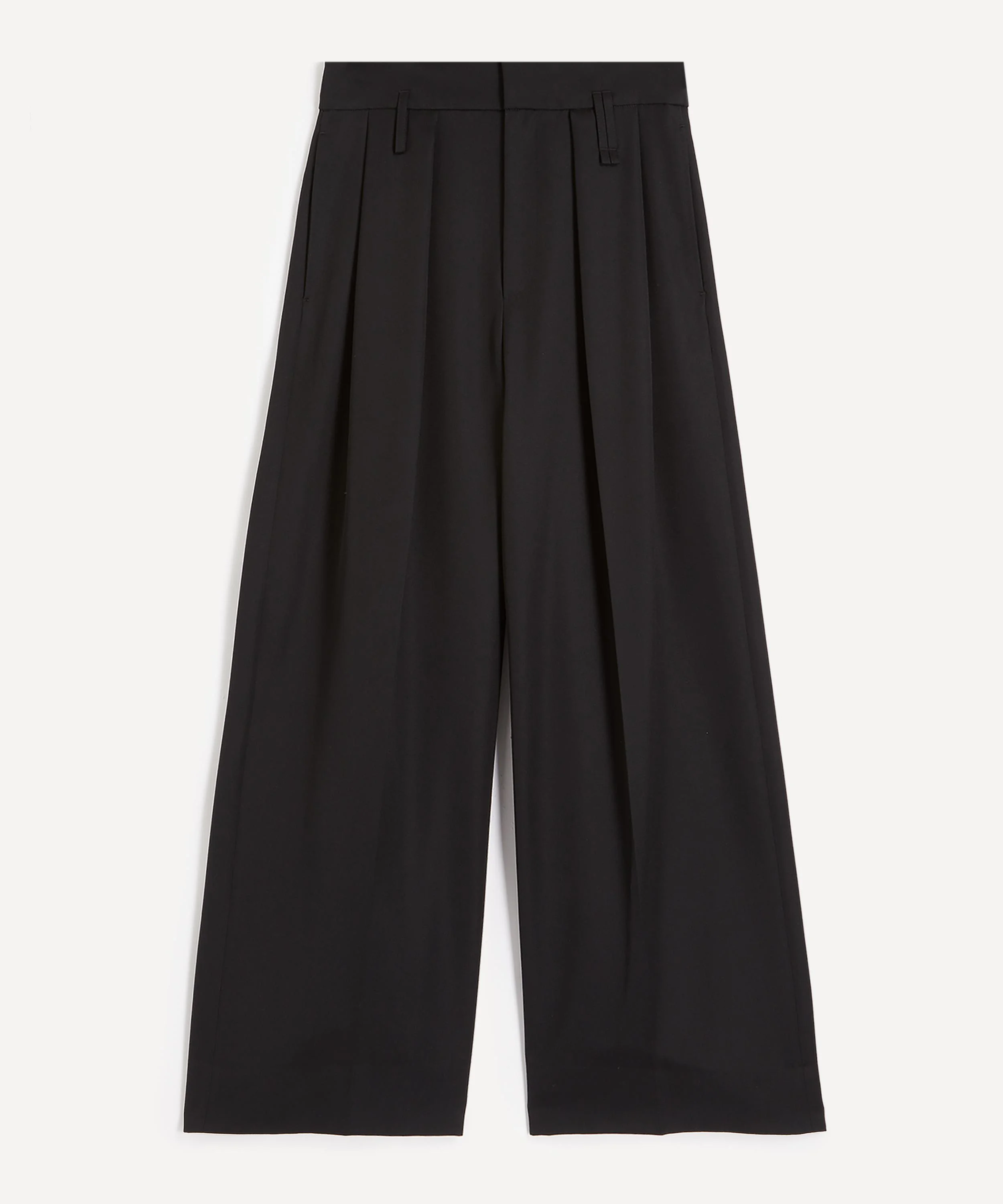 Peeling Waist Black Wide-Leg Trousers - 1