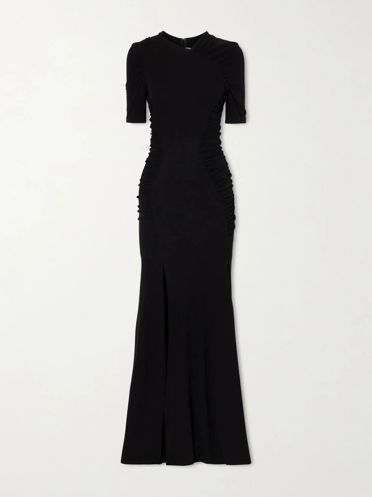 Gathered Satin Gown - 1