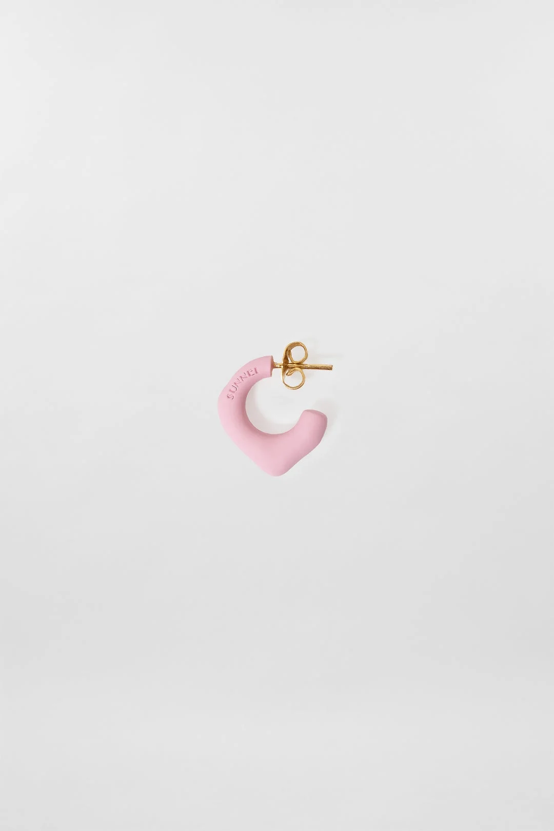 SINGLE METALLIZED EARRING / pink matte - 1