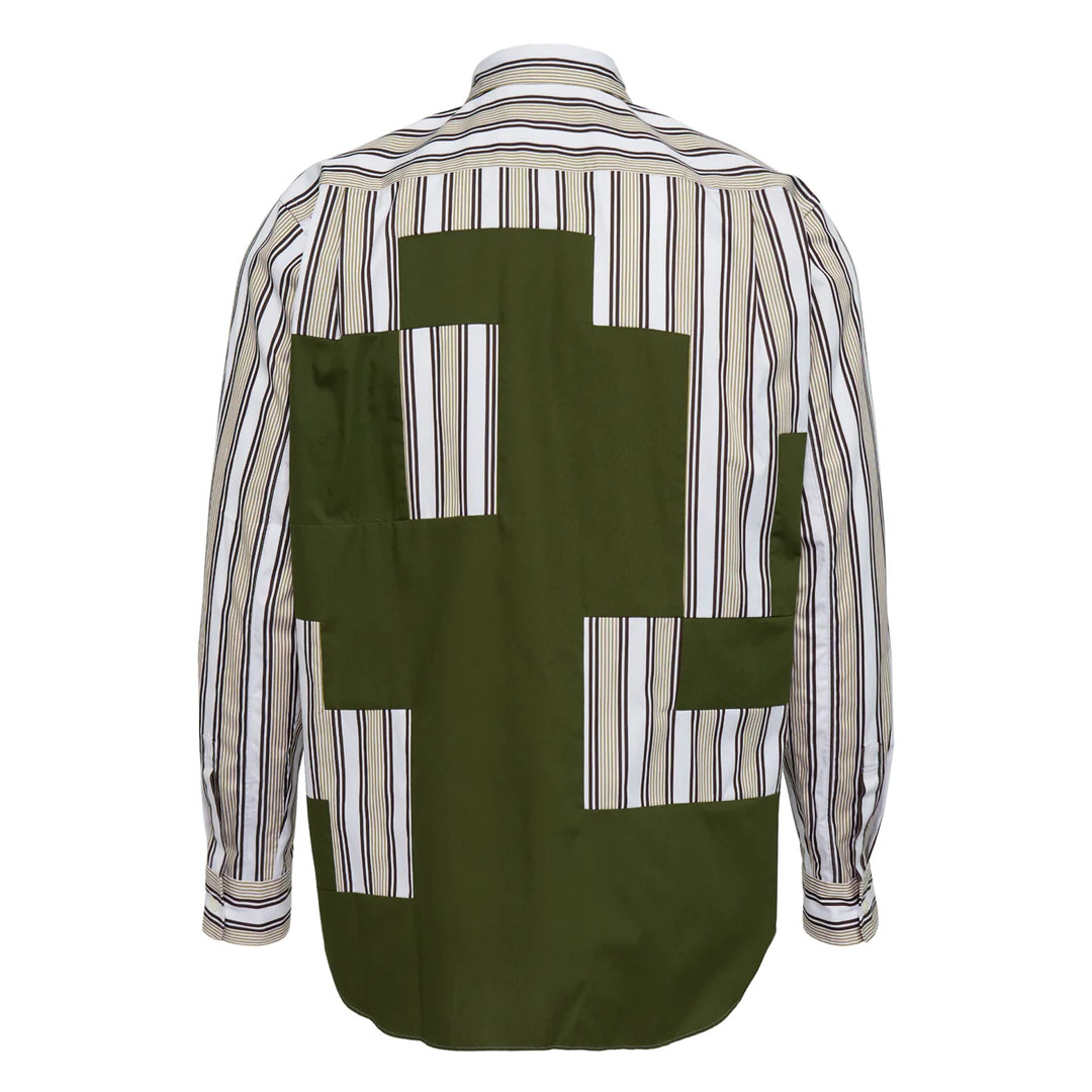 Polyester Cluster Stripe Long Sleeve Shirt - 2