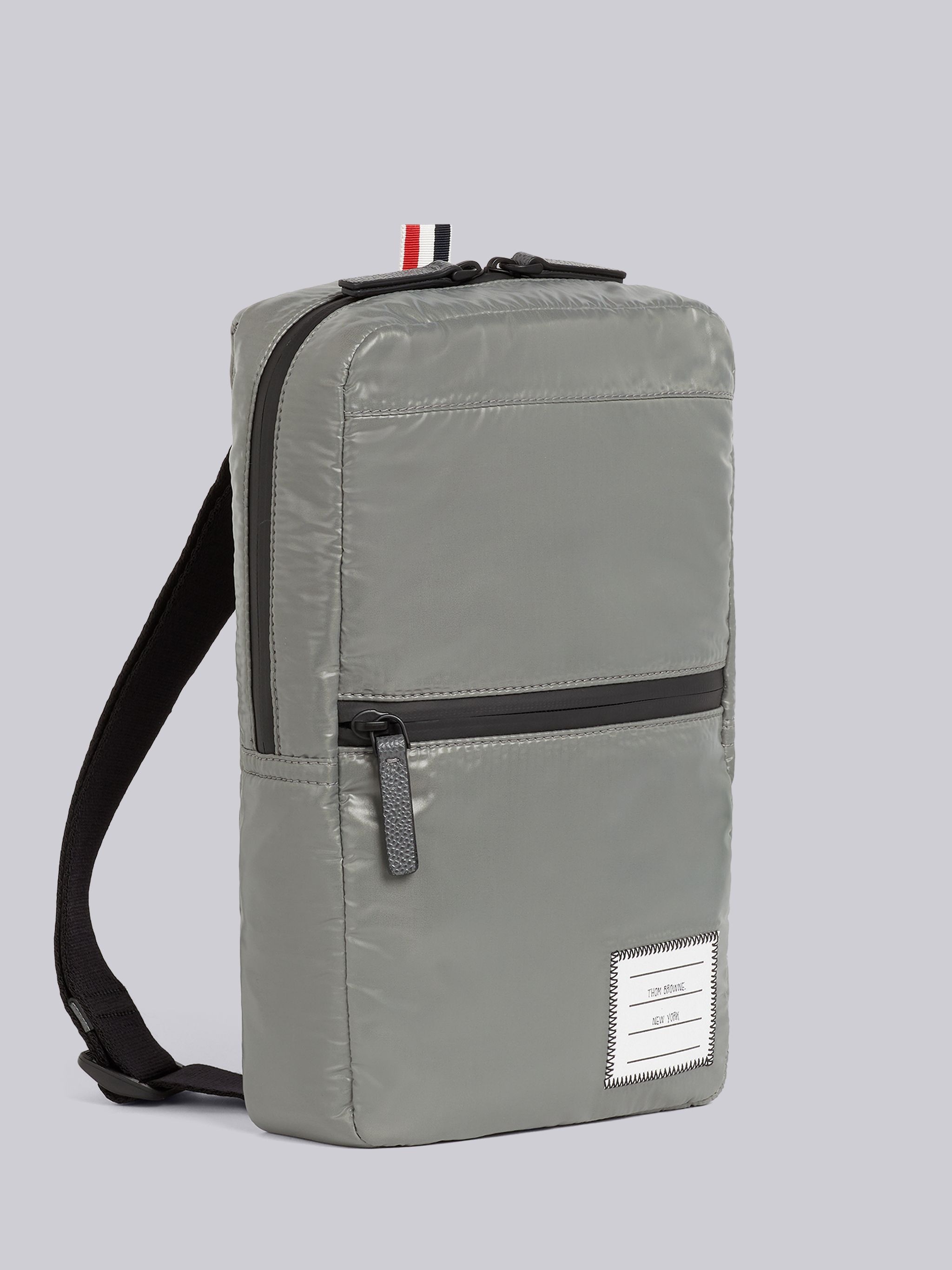 Medium Grey Ripstop Crossbody Backpack - 3