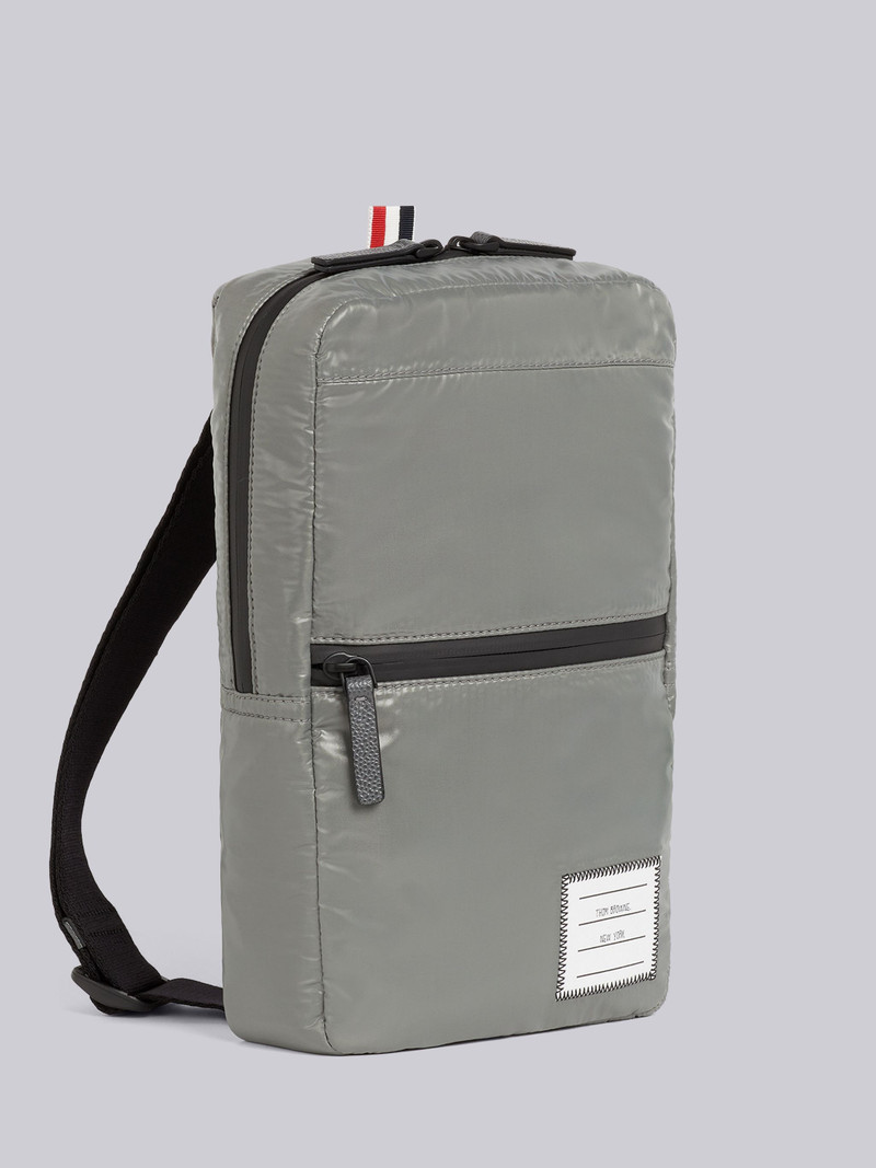 Medium Grey Ripstop Crossbody Backpack 3