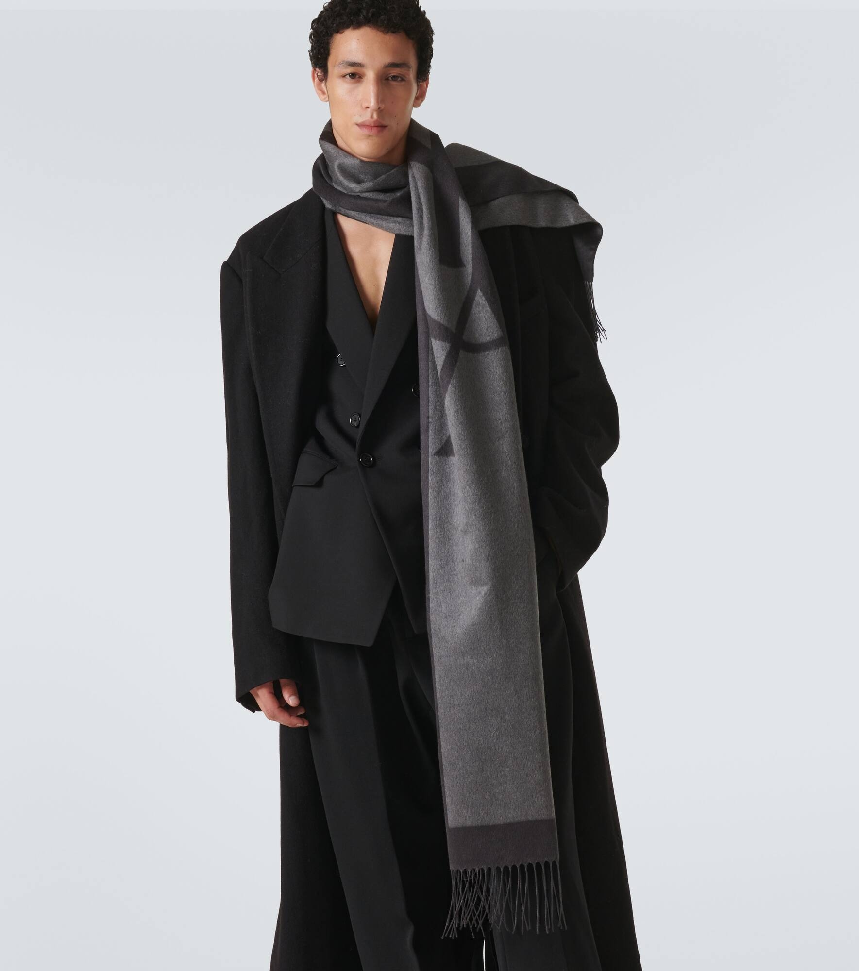 SAINT LAURENT Cassandre silk jacquard scarf | mytheresa