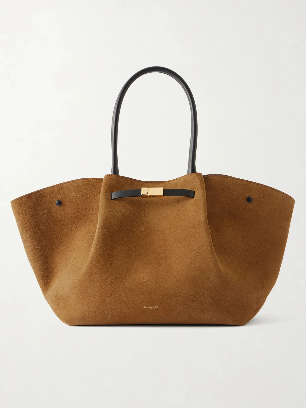 The New York Large Leather-trimmed Suede Tote - 1