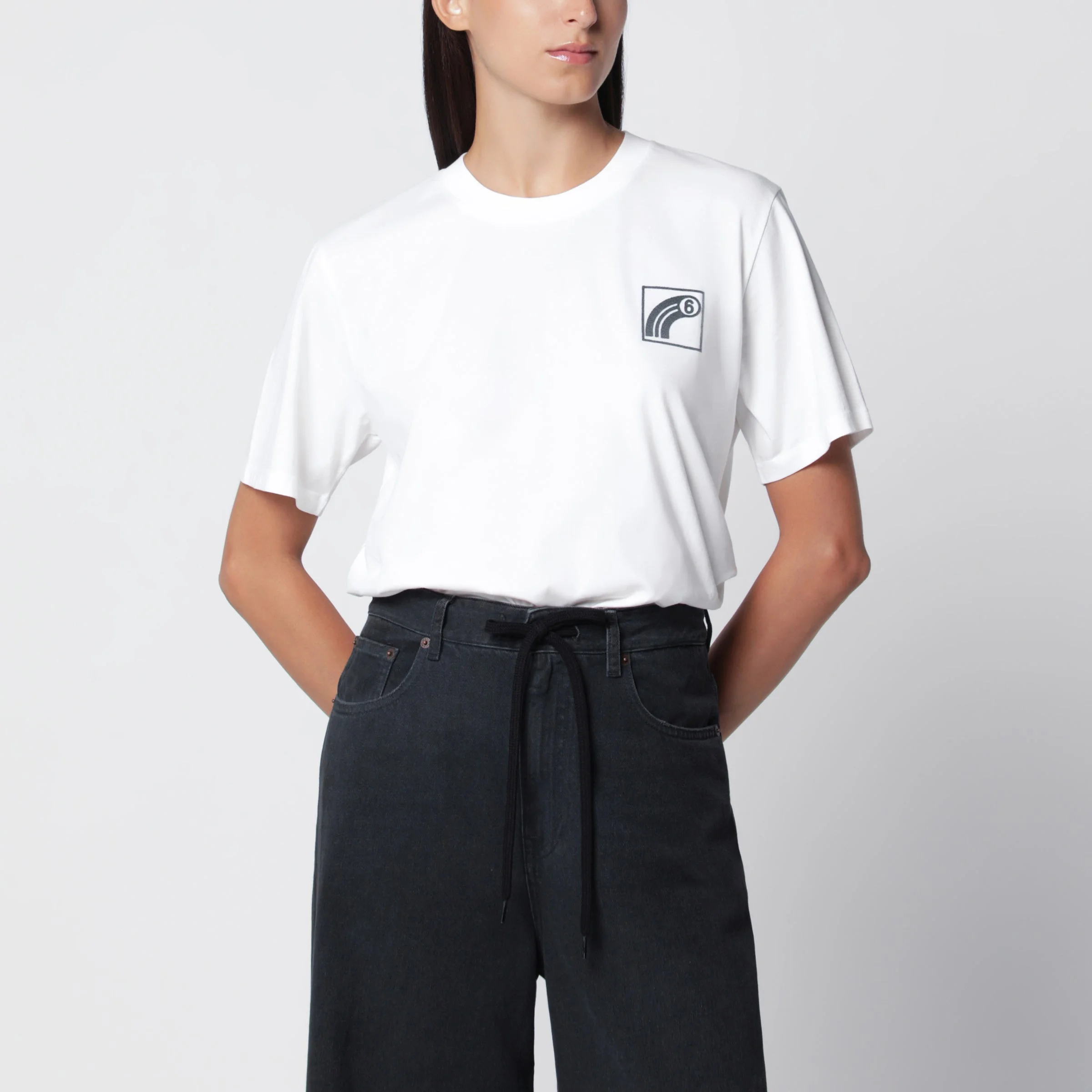 White cotton jersey T-shirt - 1