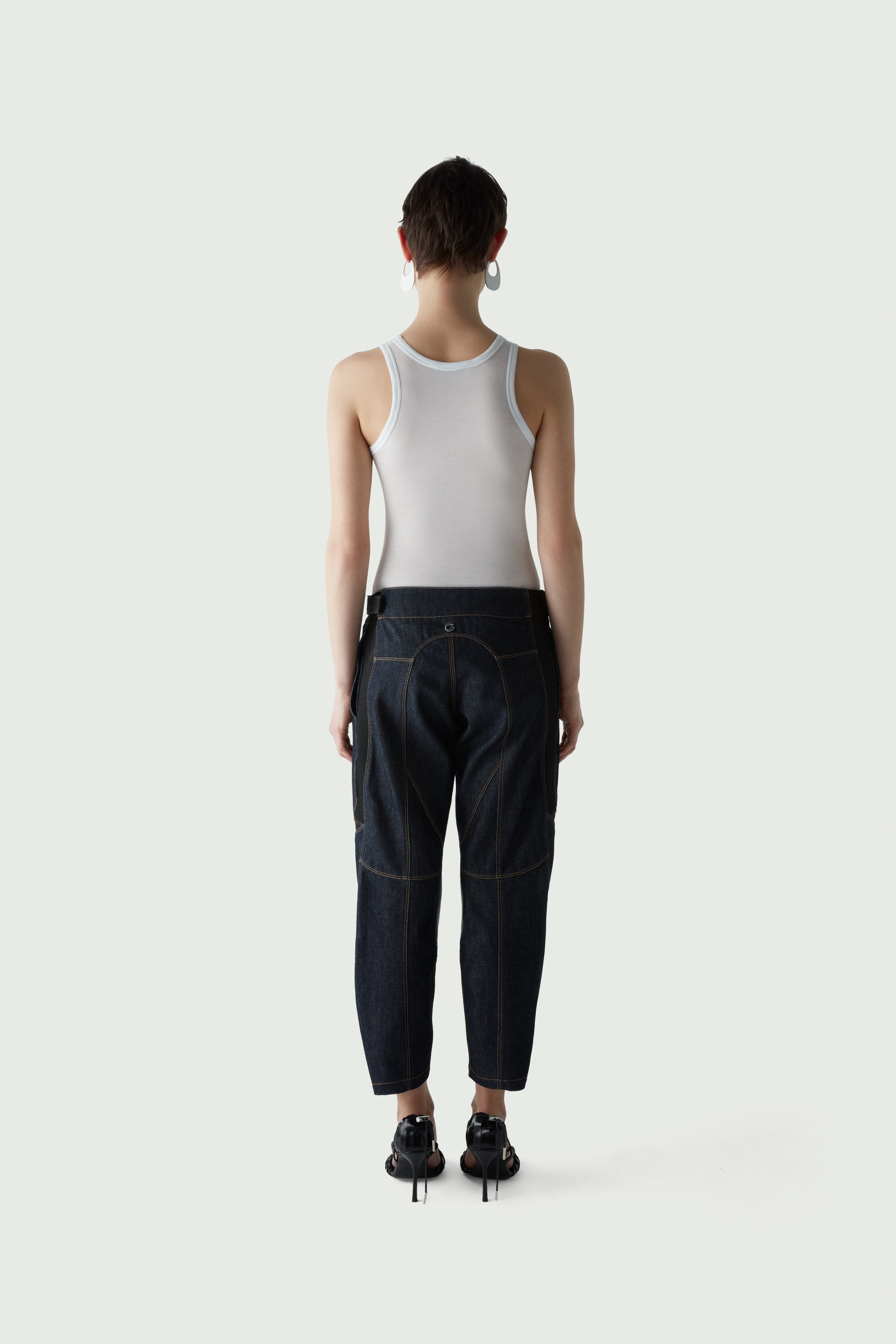 Denim Racing Trousers - 4