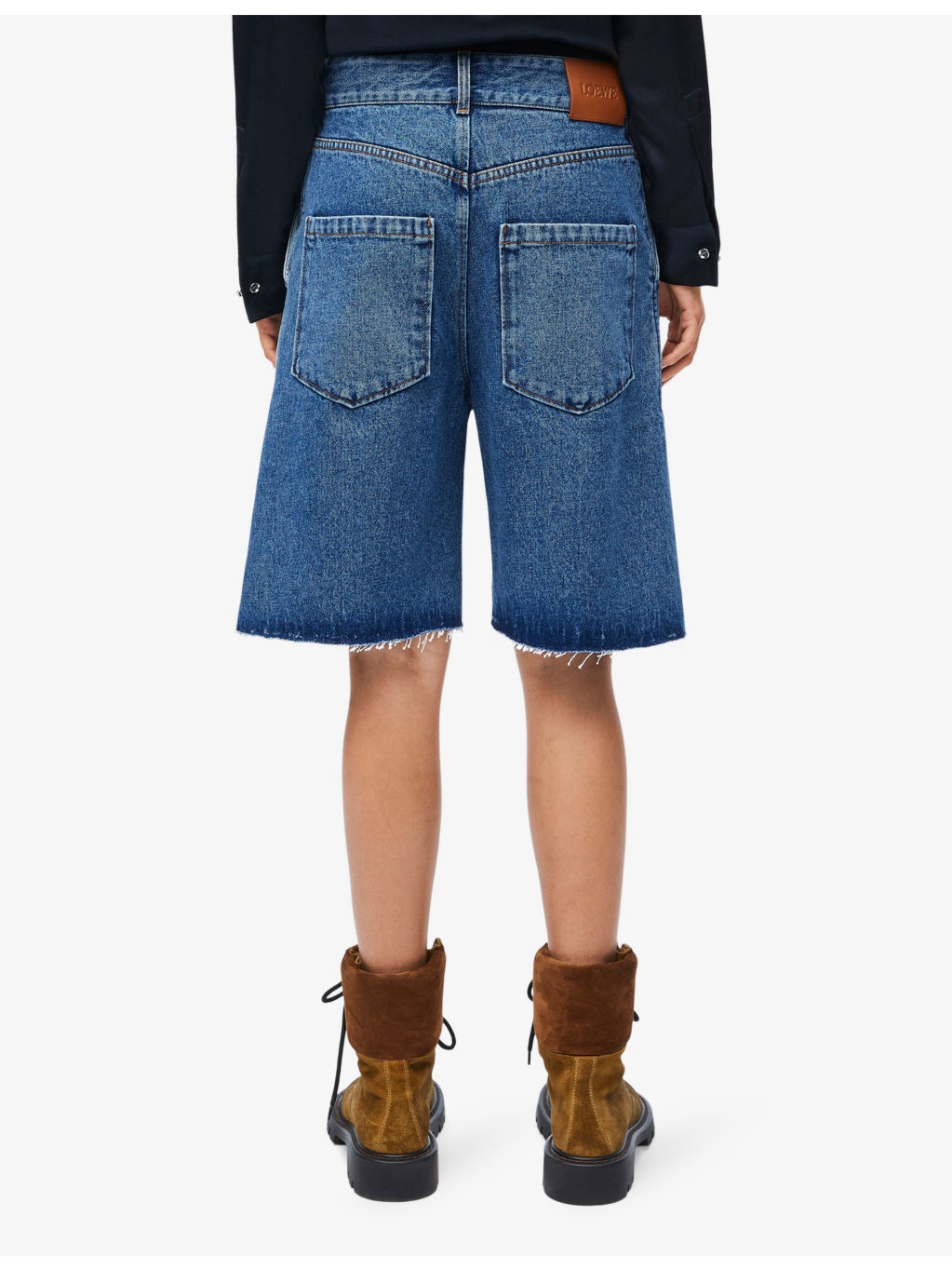 Anagram raw-hem denim shorts - 4