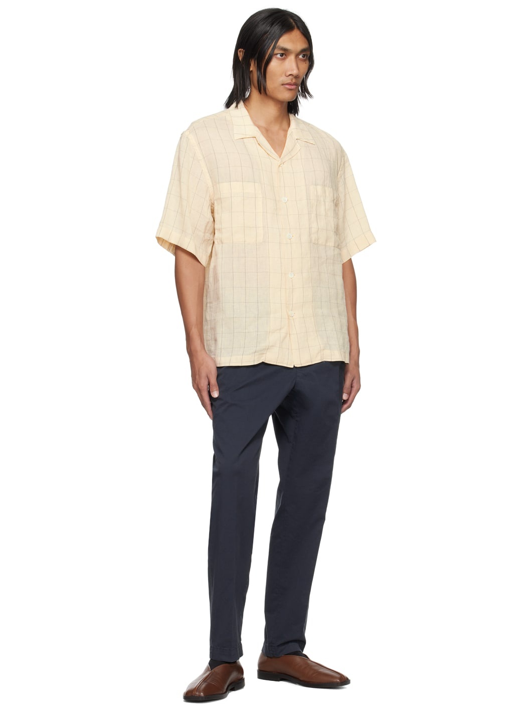 Beige Check Shirt - 4