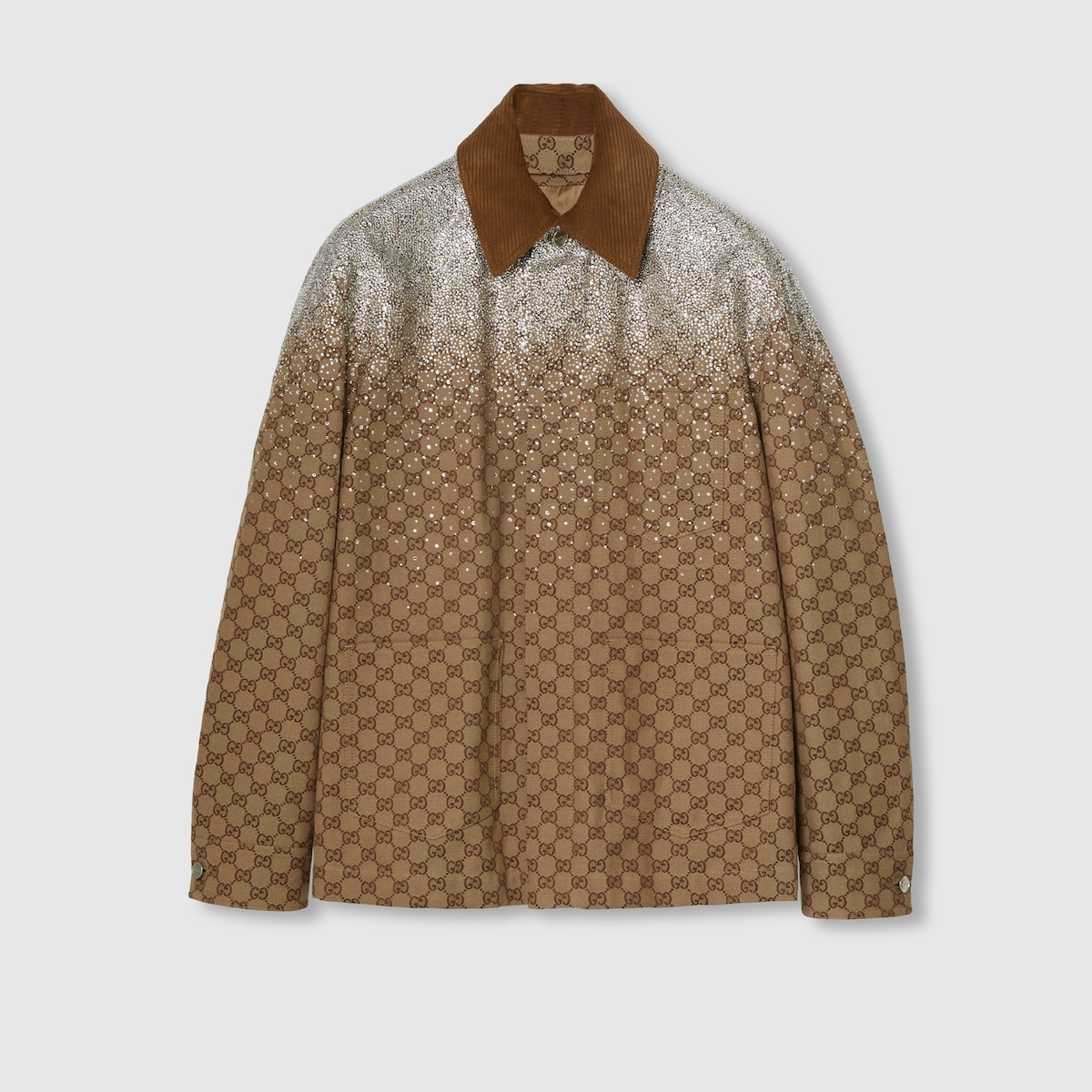 Embossed GG canvas jacket with crystals - 1
