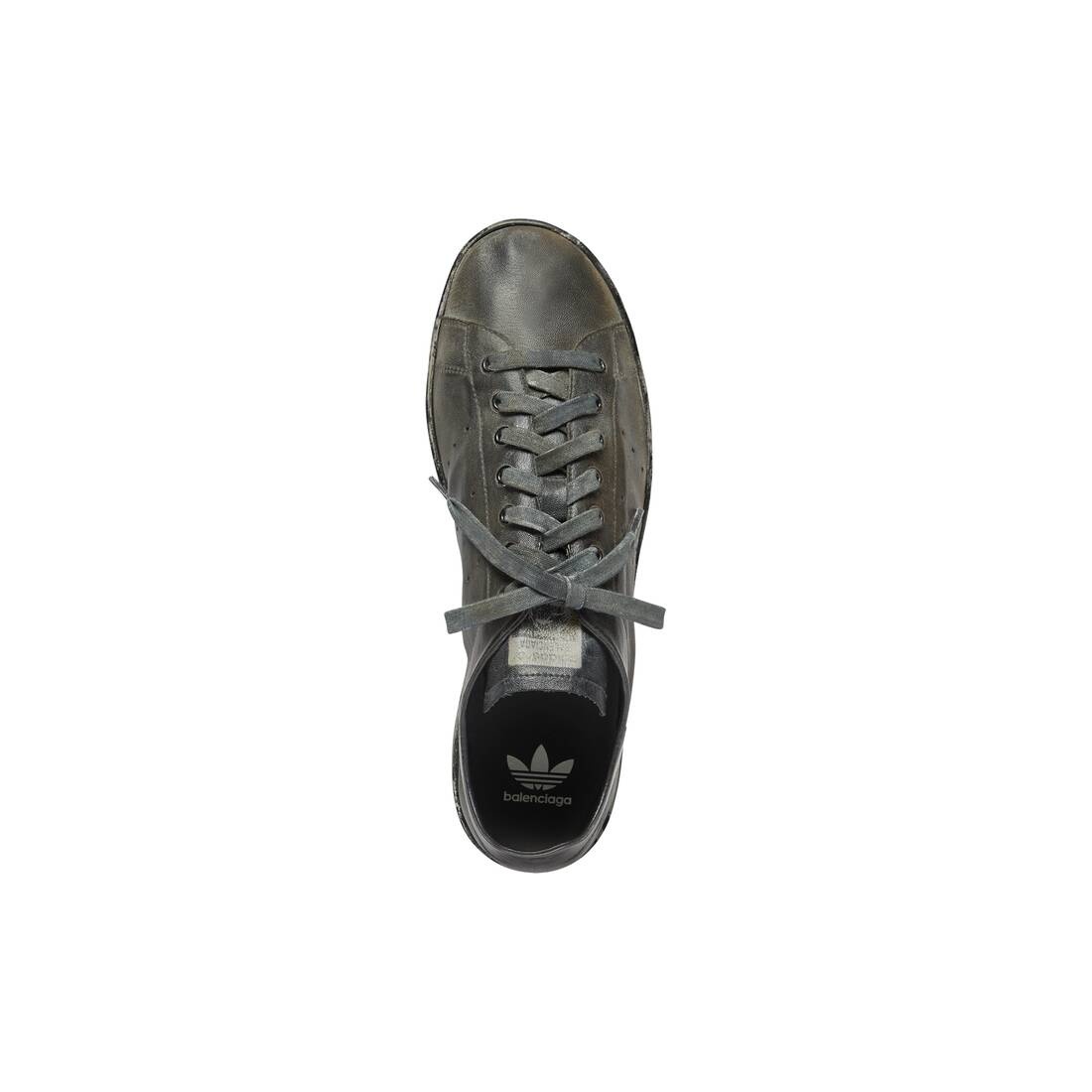 Men's Balenciaga / Adidas Stan Smith Worn-out Sneaker in Black - 5