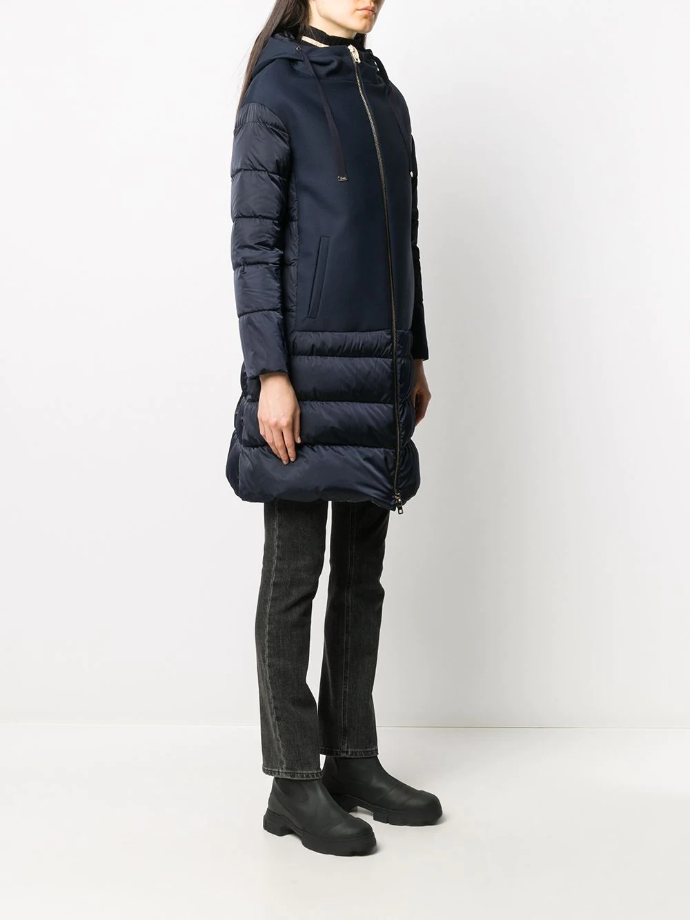 zip-up padded coat - 3