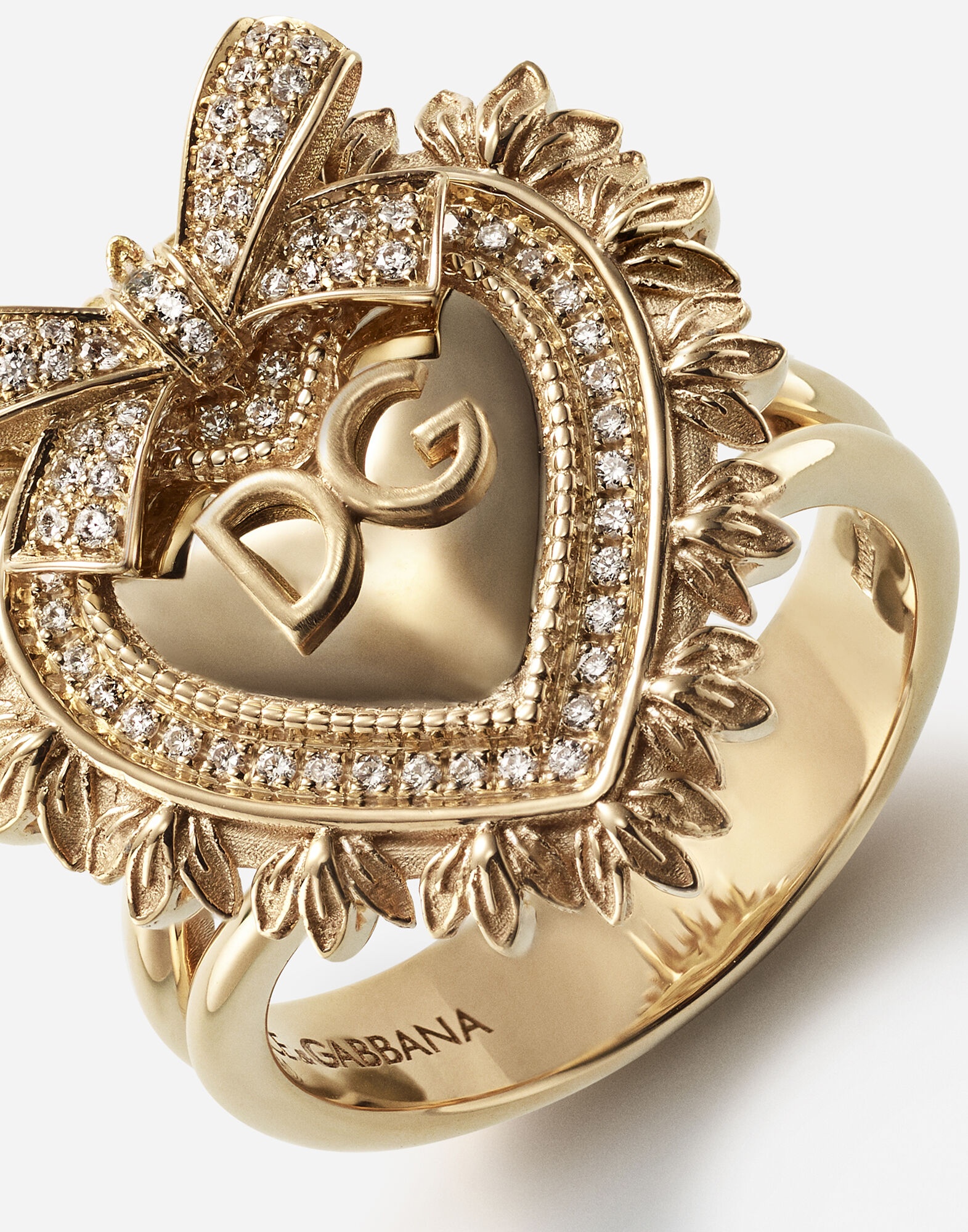 Devotion ring in yellow gold with diamonds - 3