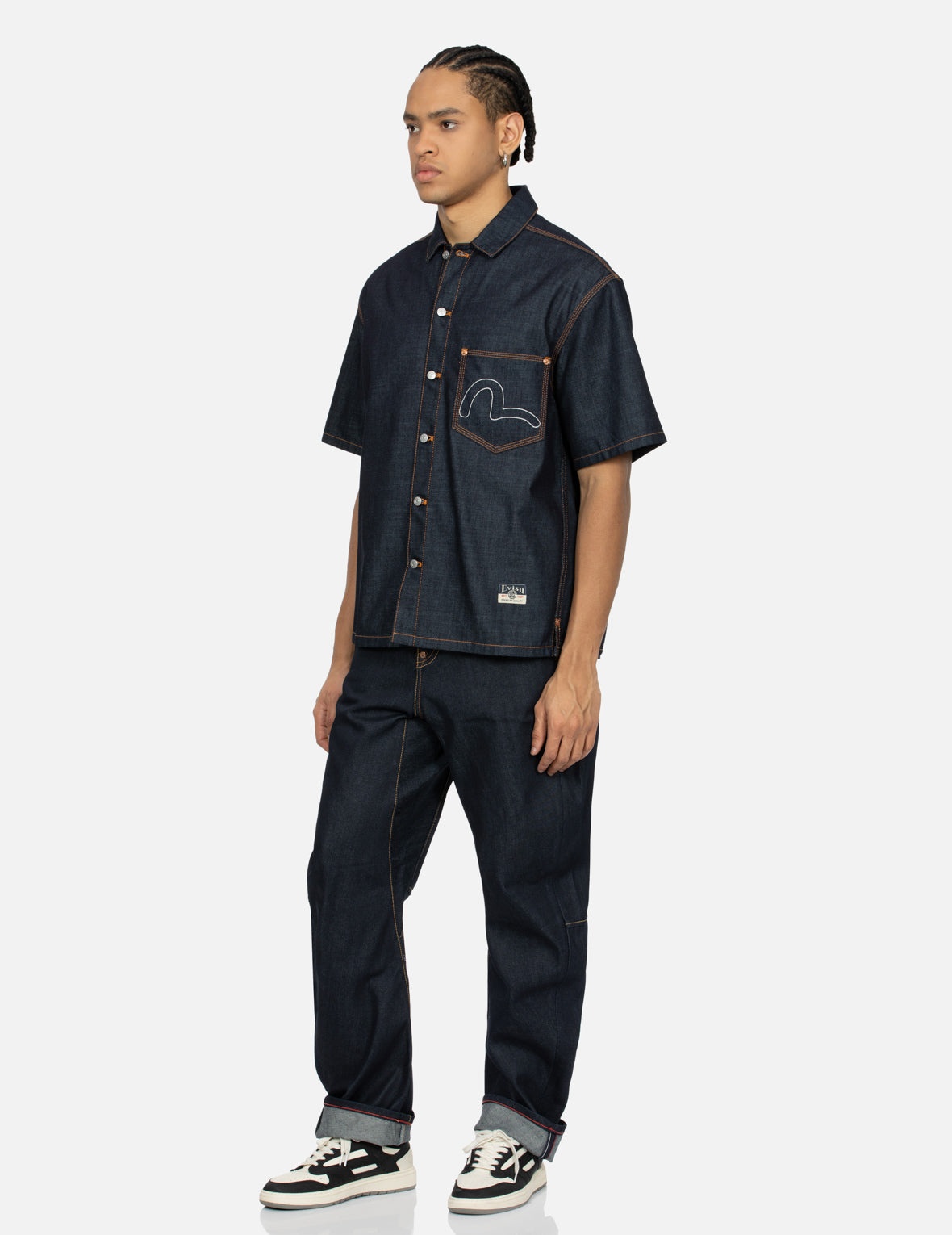 Seagull Embroidery 3D Cut Jeans - 4