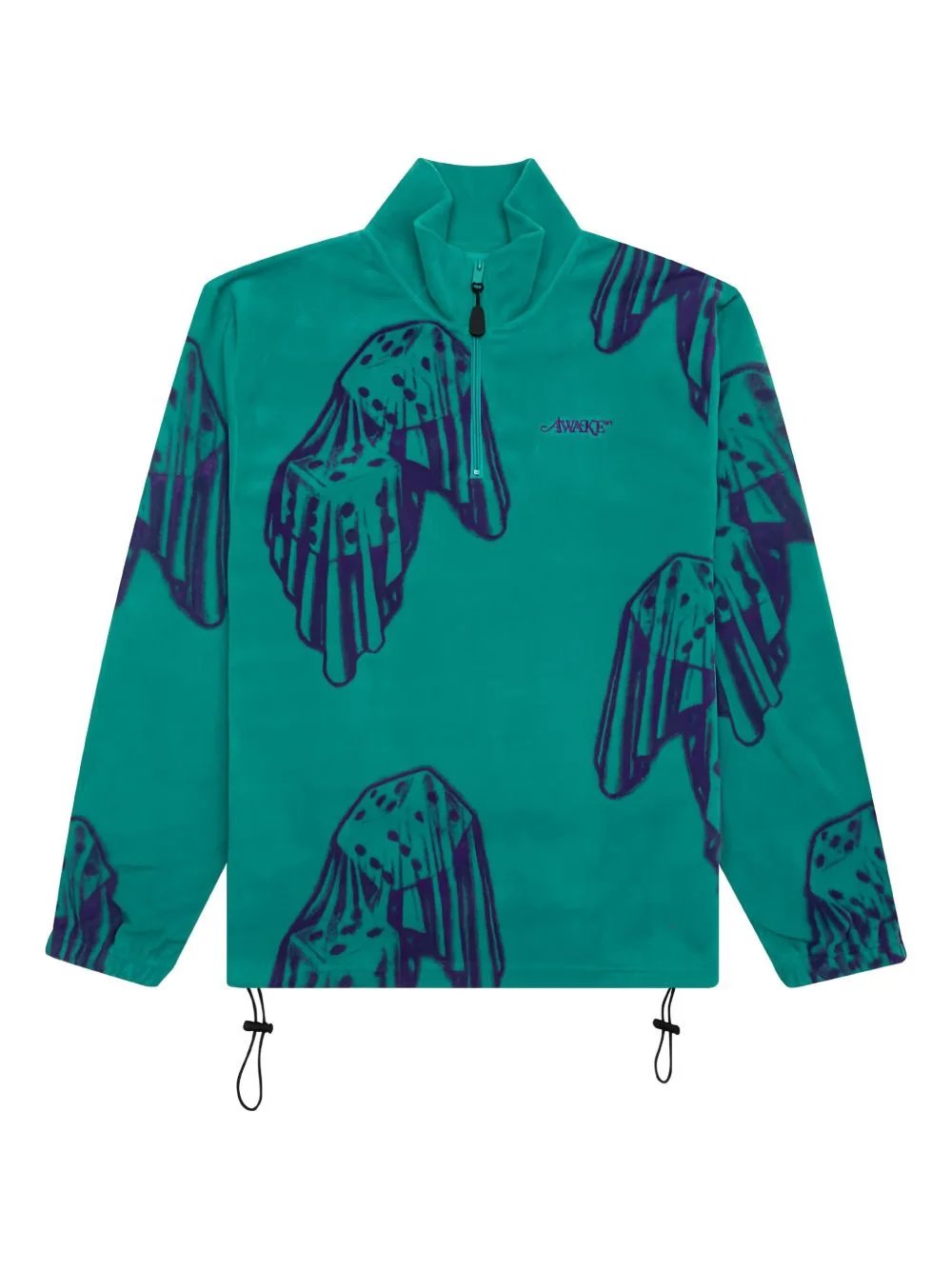 Dice-print fleece quarter-zip sweatshirt - 1
