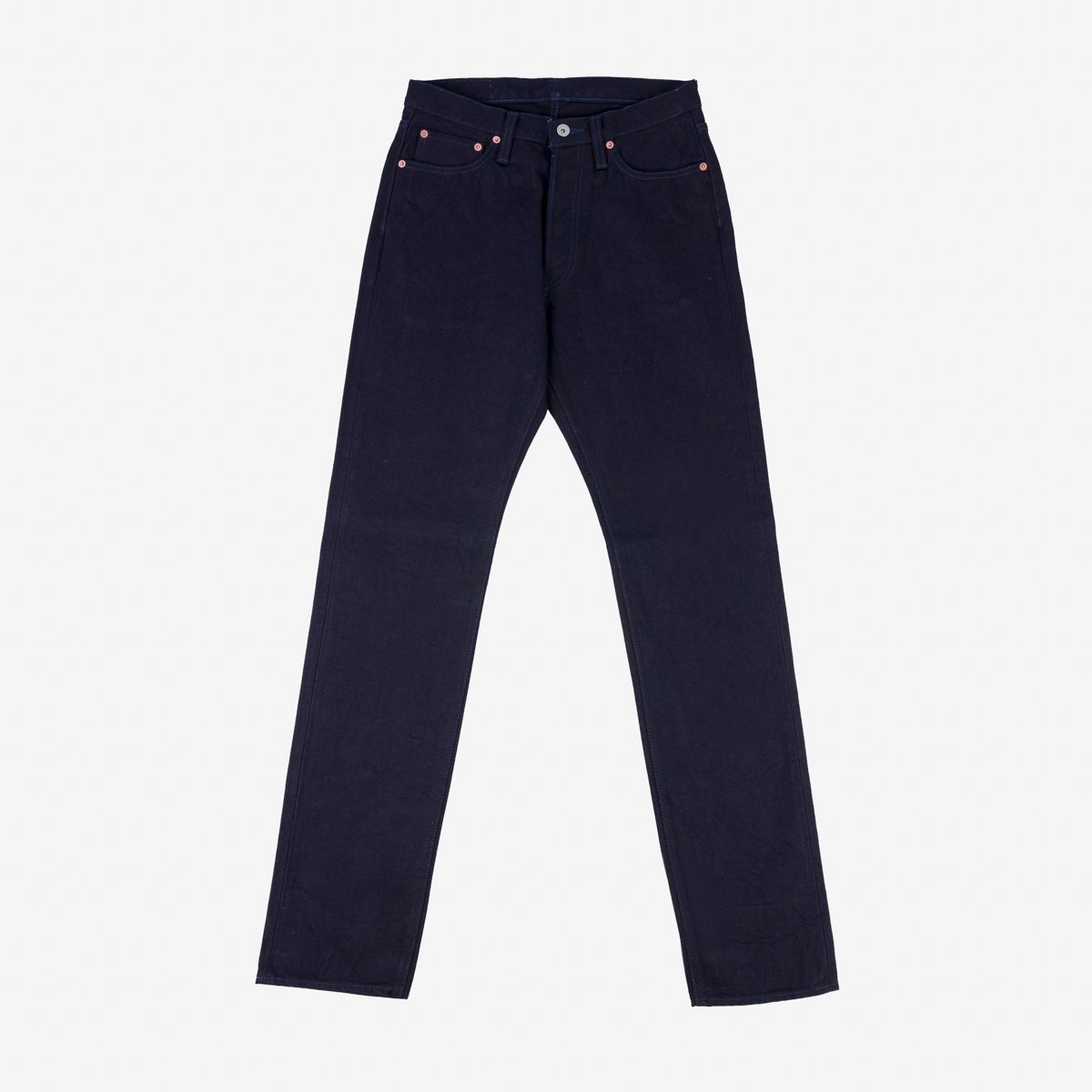 IH-888S-14ii 14oz Selvedge Denim Mid/High Rise Tapered Cut Jeans - Indigo/Indigo - 1